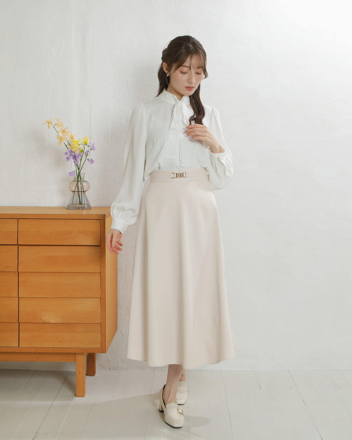 ベージュ　model:163cm  着用サイズ：S