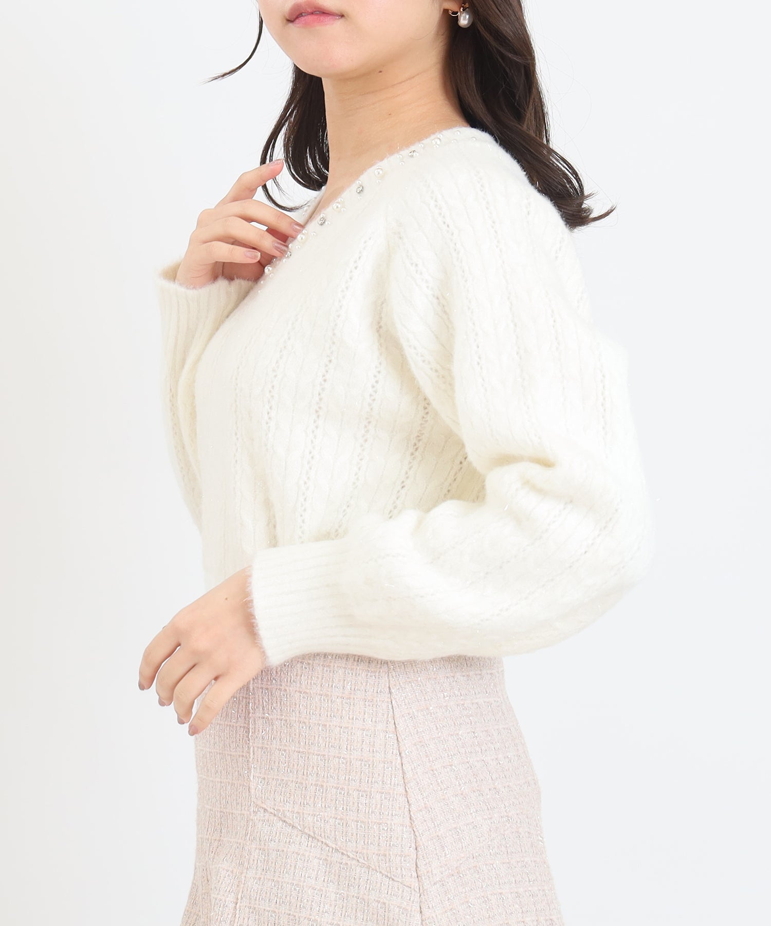 アイボリー　model:156cm  着用サイズ：M