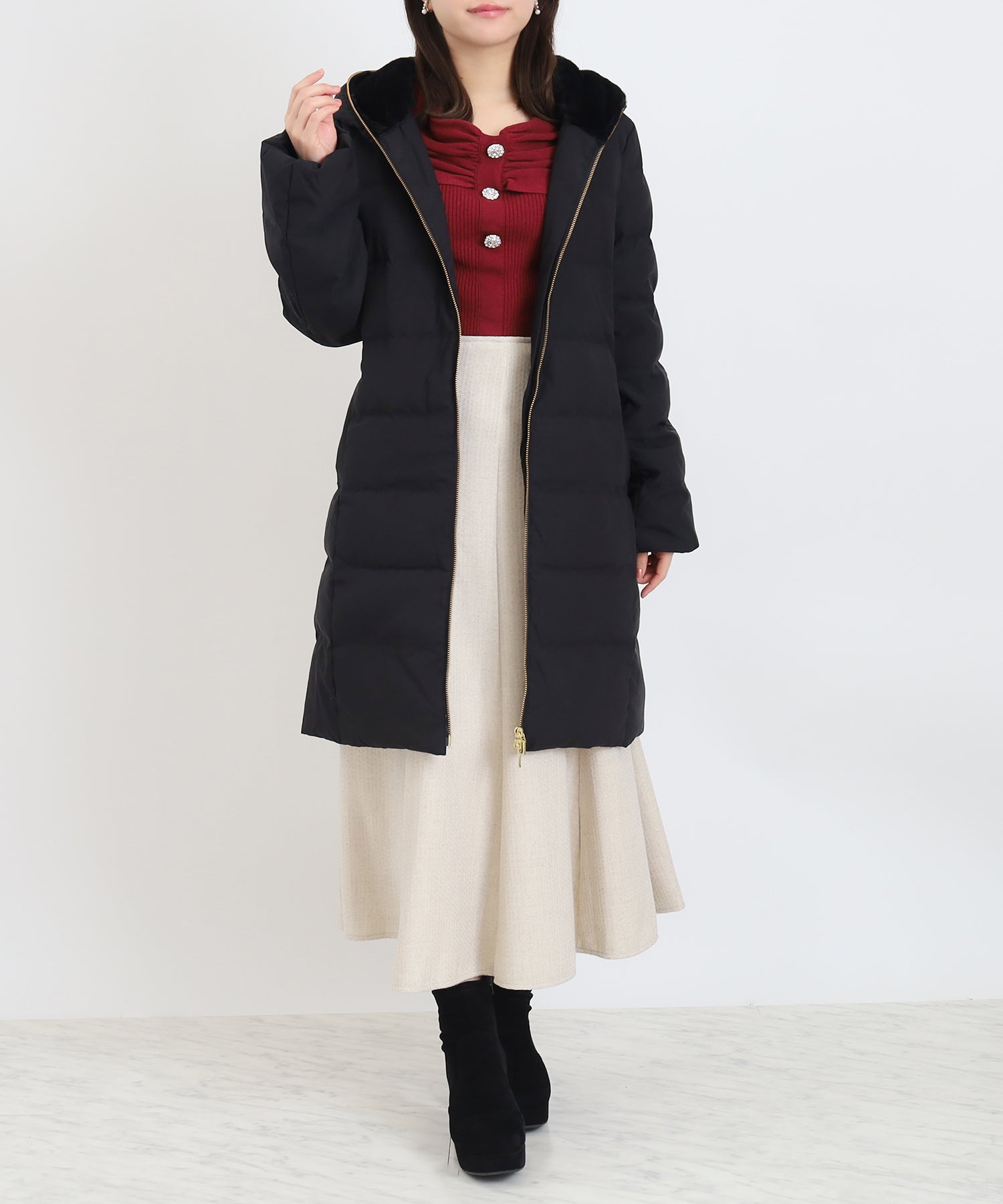 ブラック　mode：156　着用サイズ：M