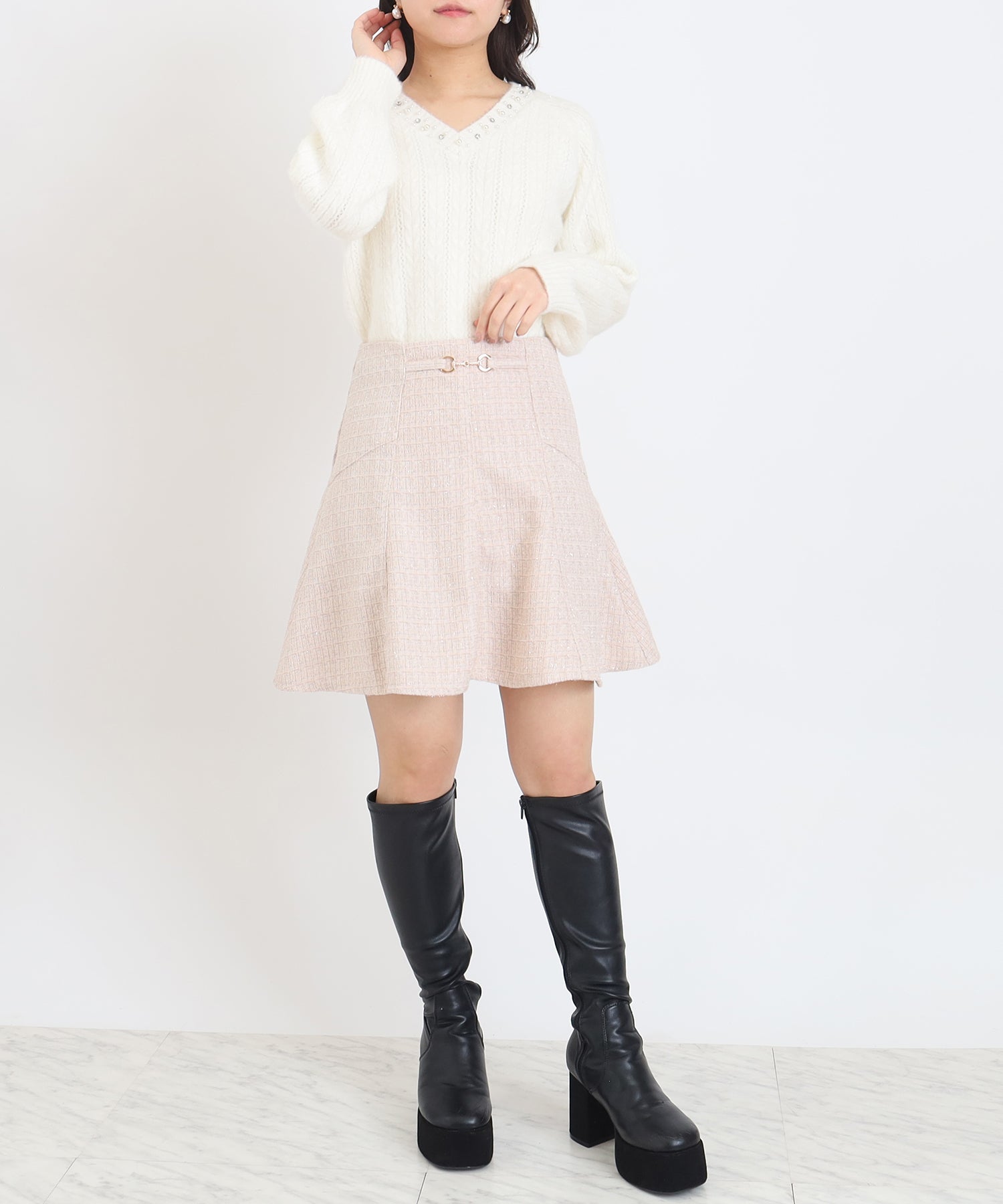 アイボリー　model:156cm  着用サイズ：M