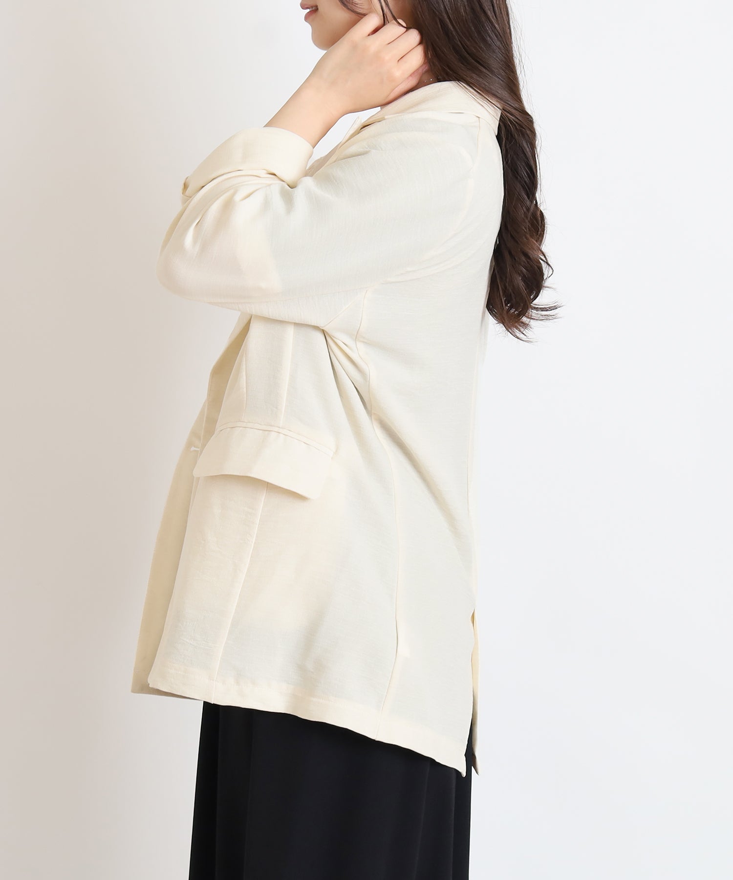 ベージュ　model:160cm  着用サイズ：M