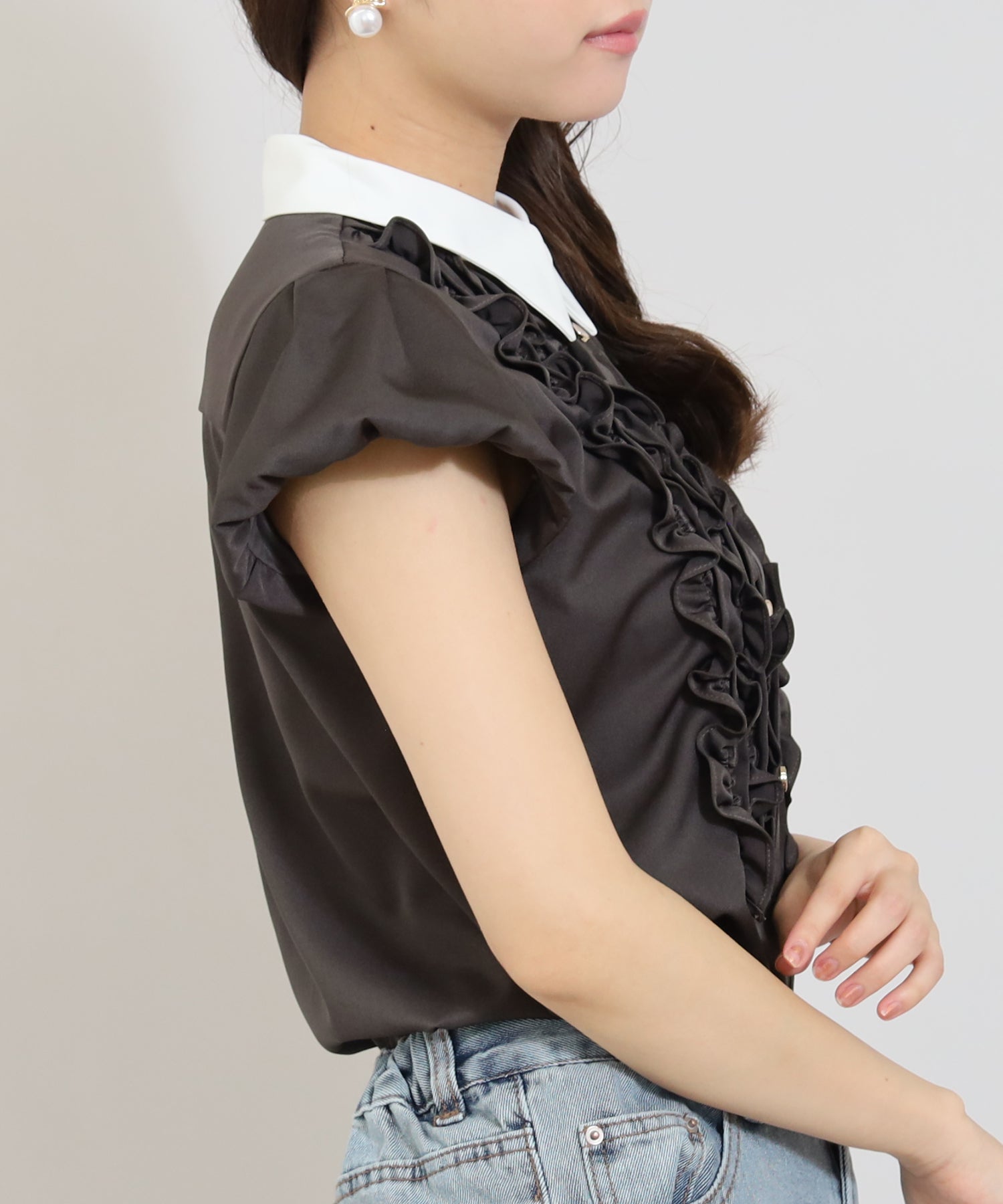 チャコール　model:156cm  着用サイズ：M