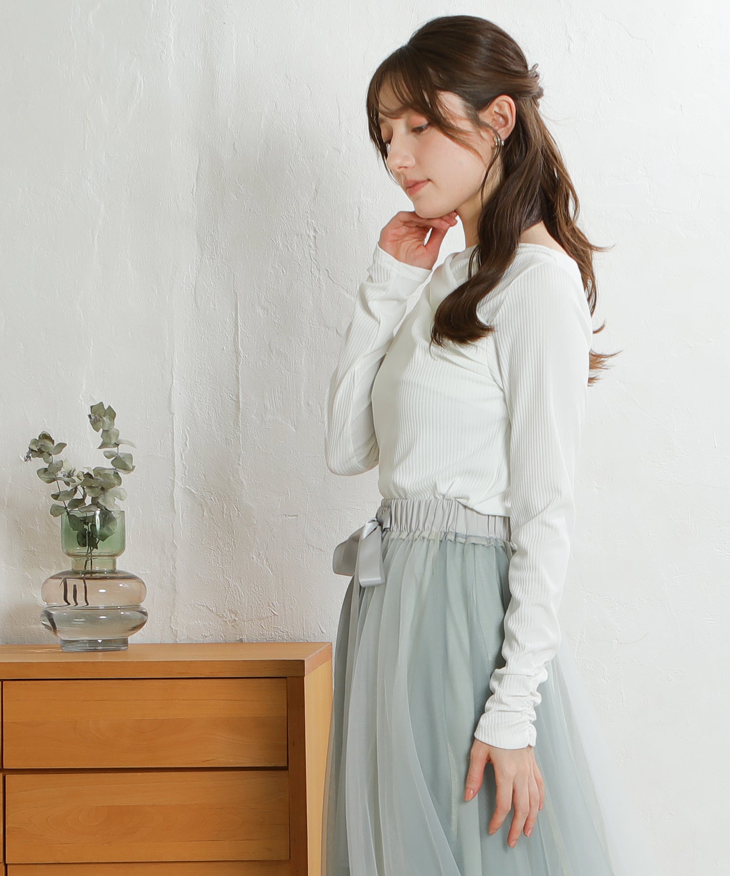 ホワイト　model:163cm  着用サイズ