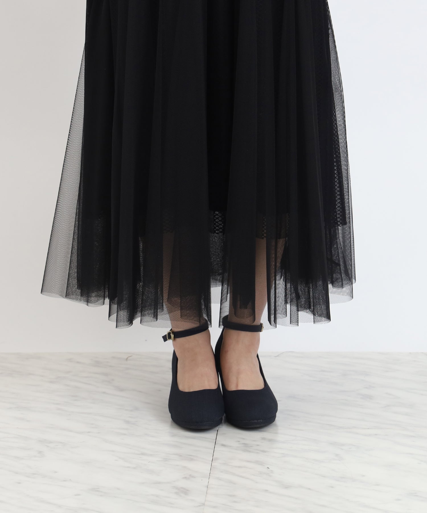 ラメストライプチュールスカート