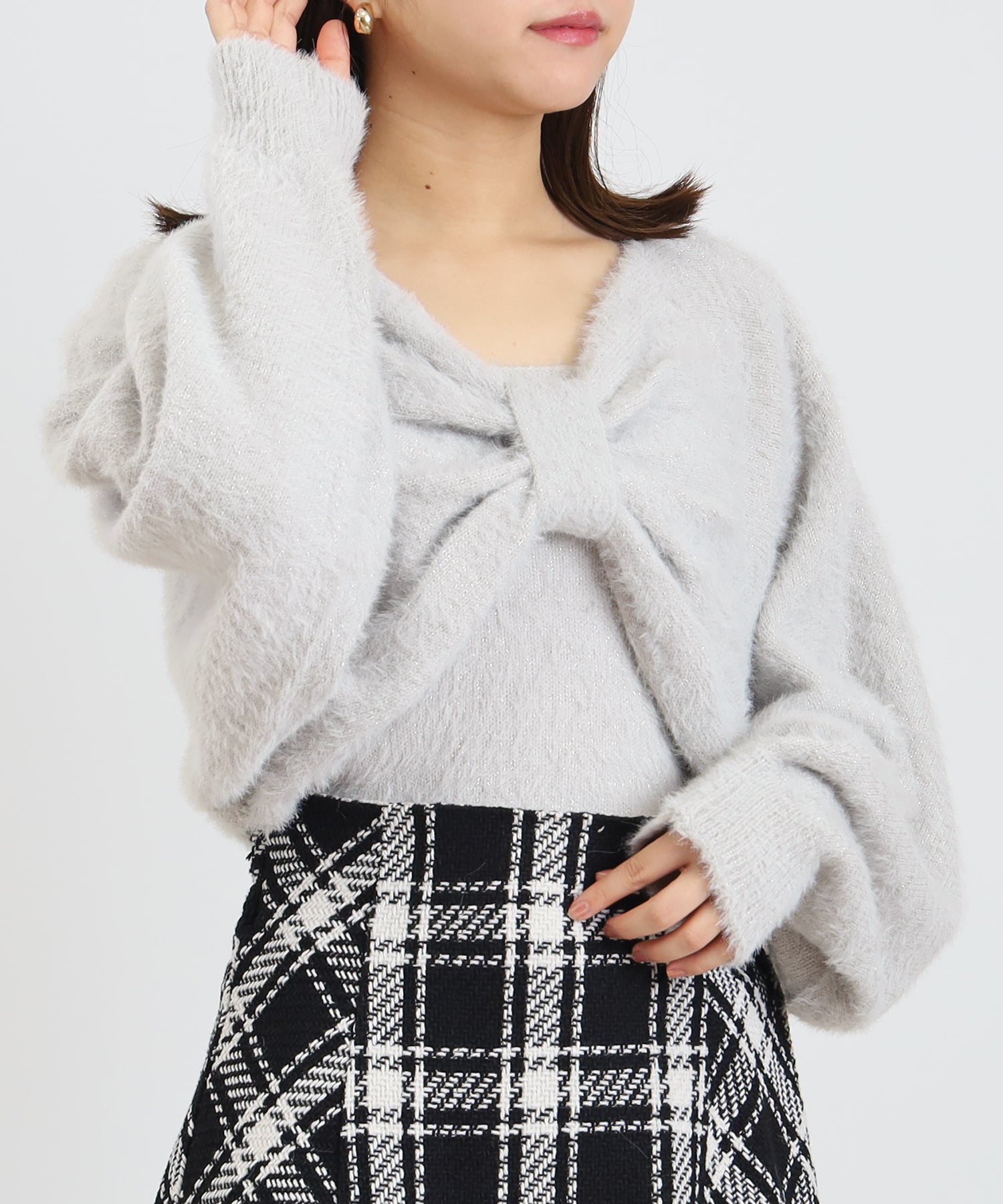 ライトグレー　model:156cm  着用サイズ：M