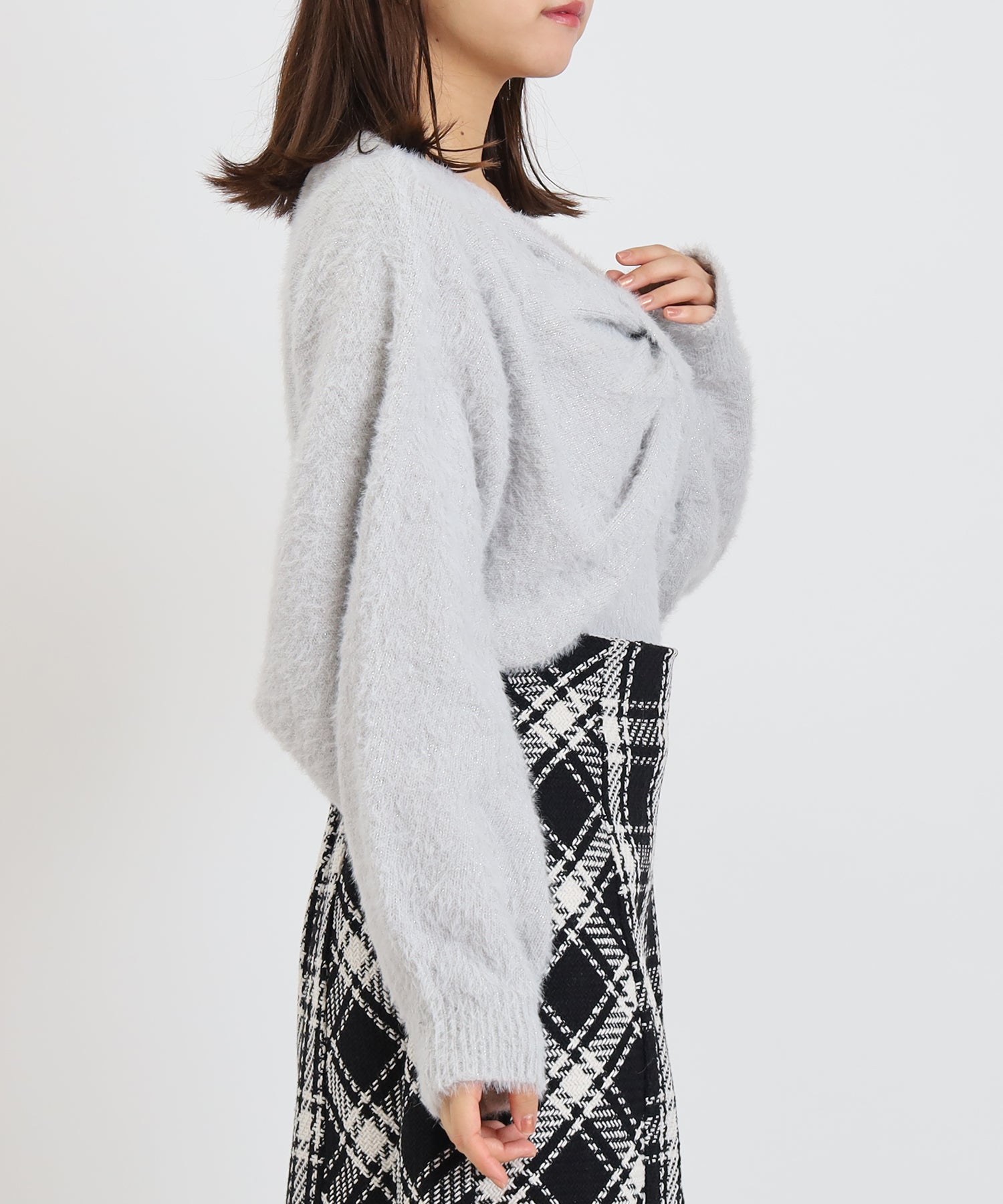 ライトグレー　model:156cm  着用サイズ：M