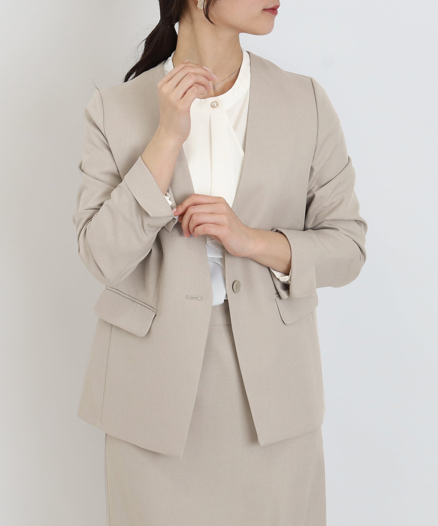 グレージュ　model:160cm  着用サイズ：S