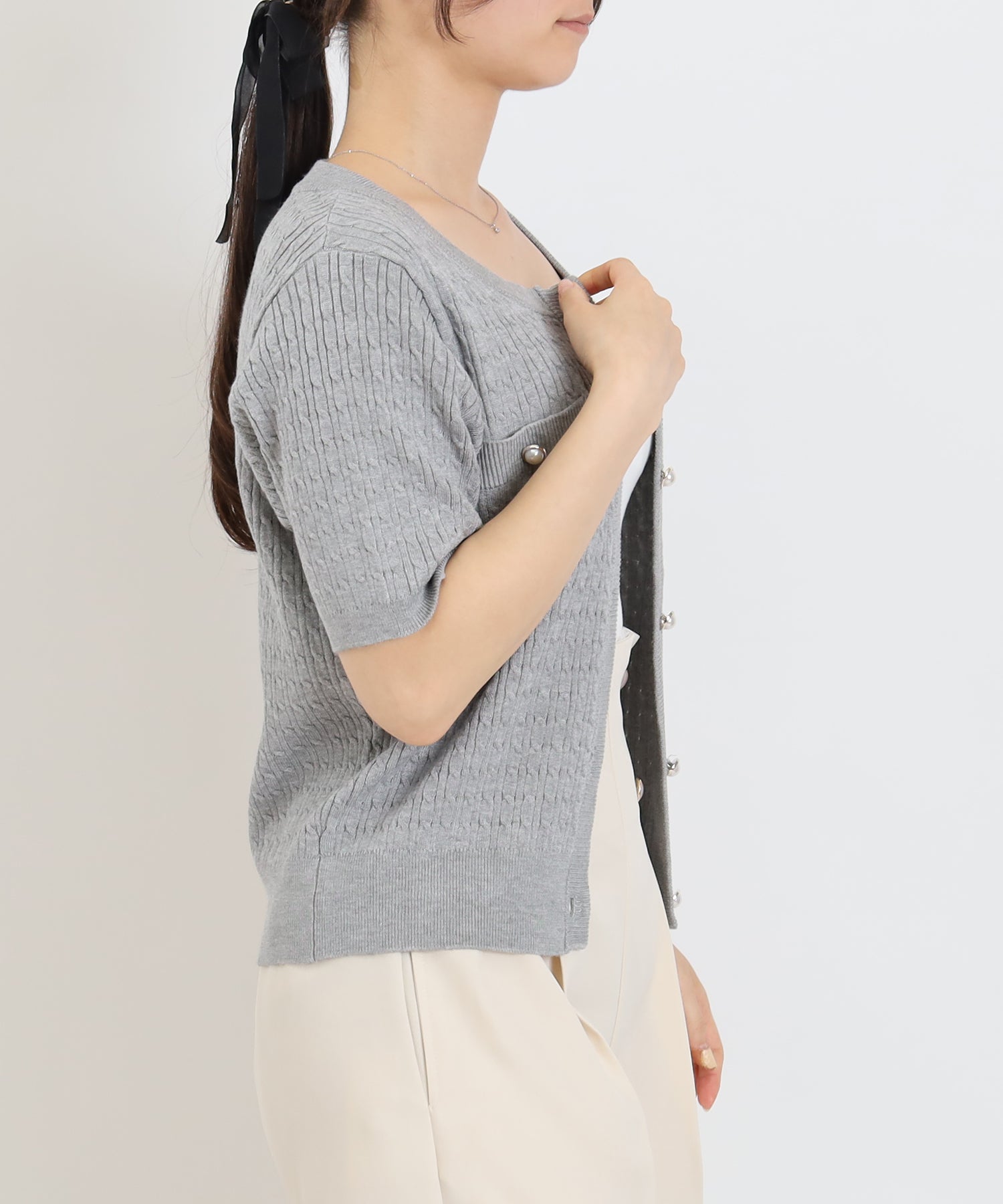 ライトグレー　model:160cm  着用サイズ：M