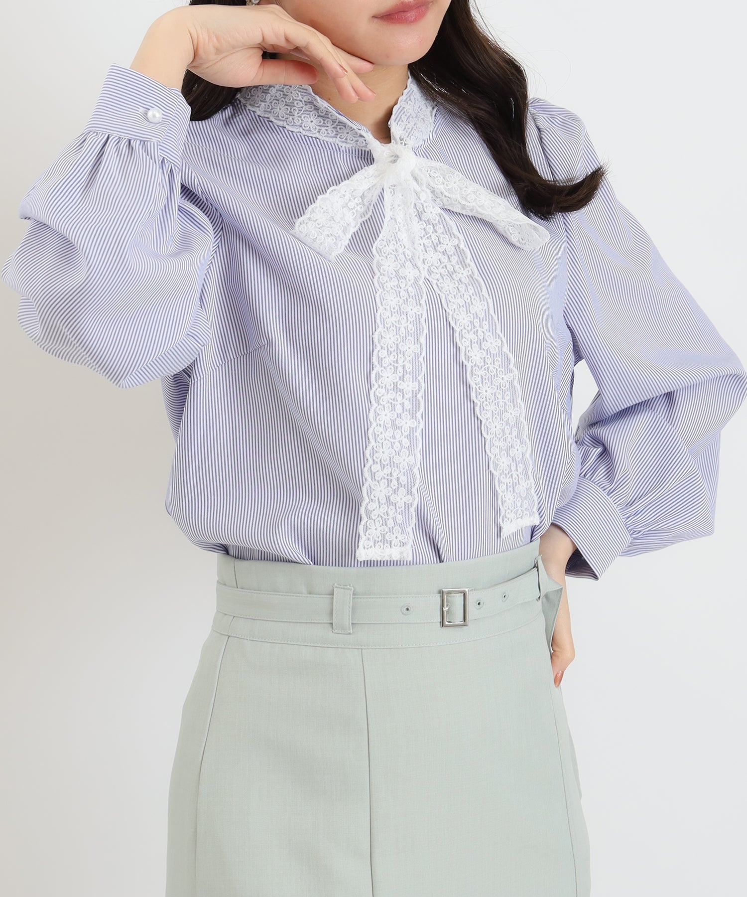 ホワイト×ブルー(ストライプ)