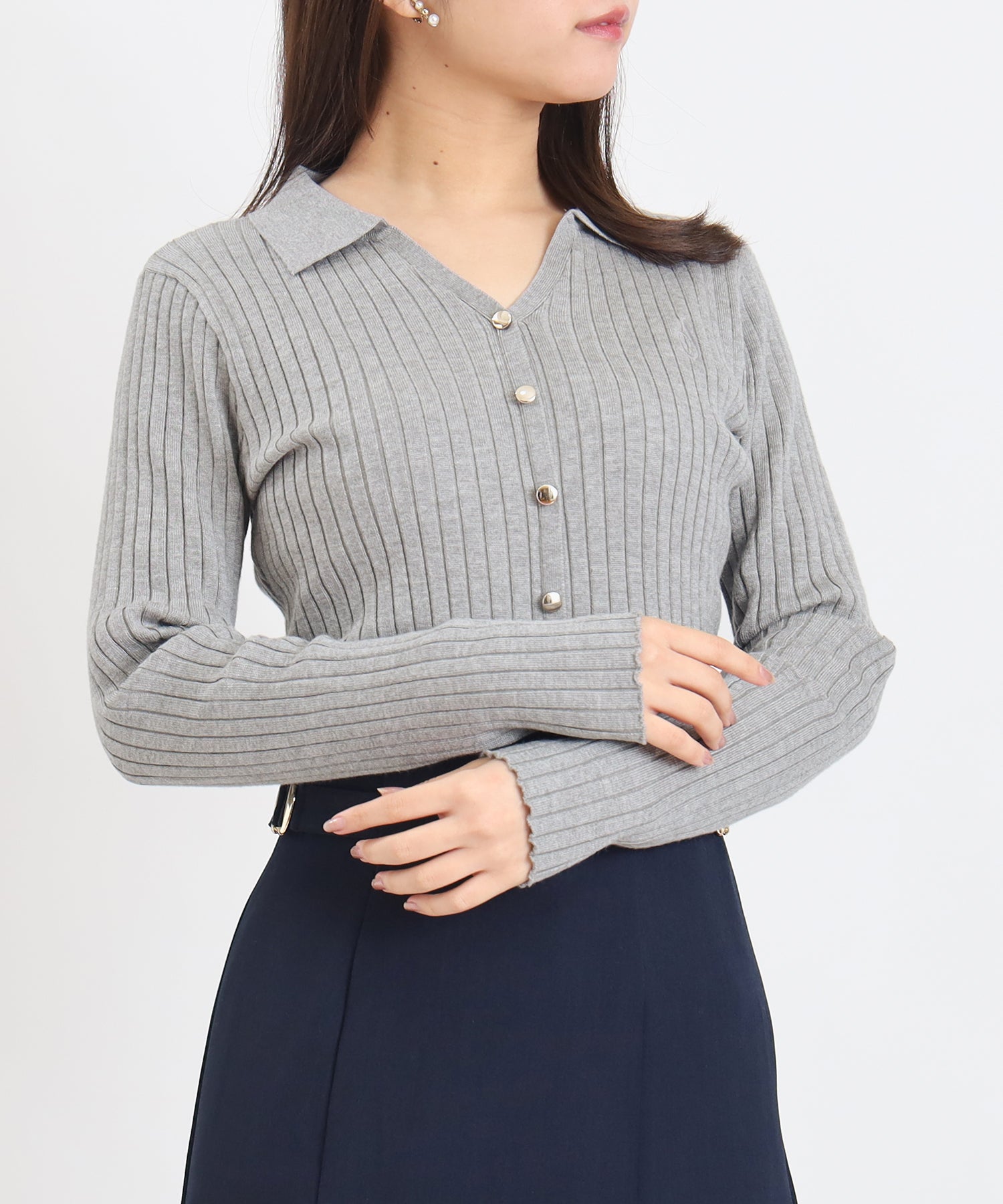 ライトグレー　model:156　着用サイズ：M