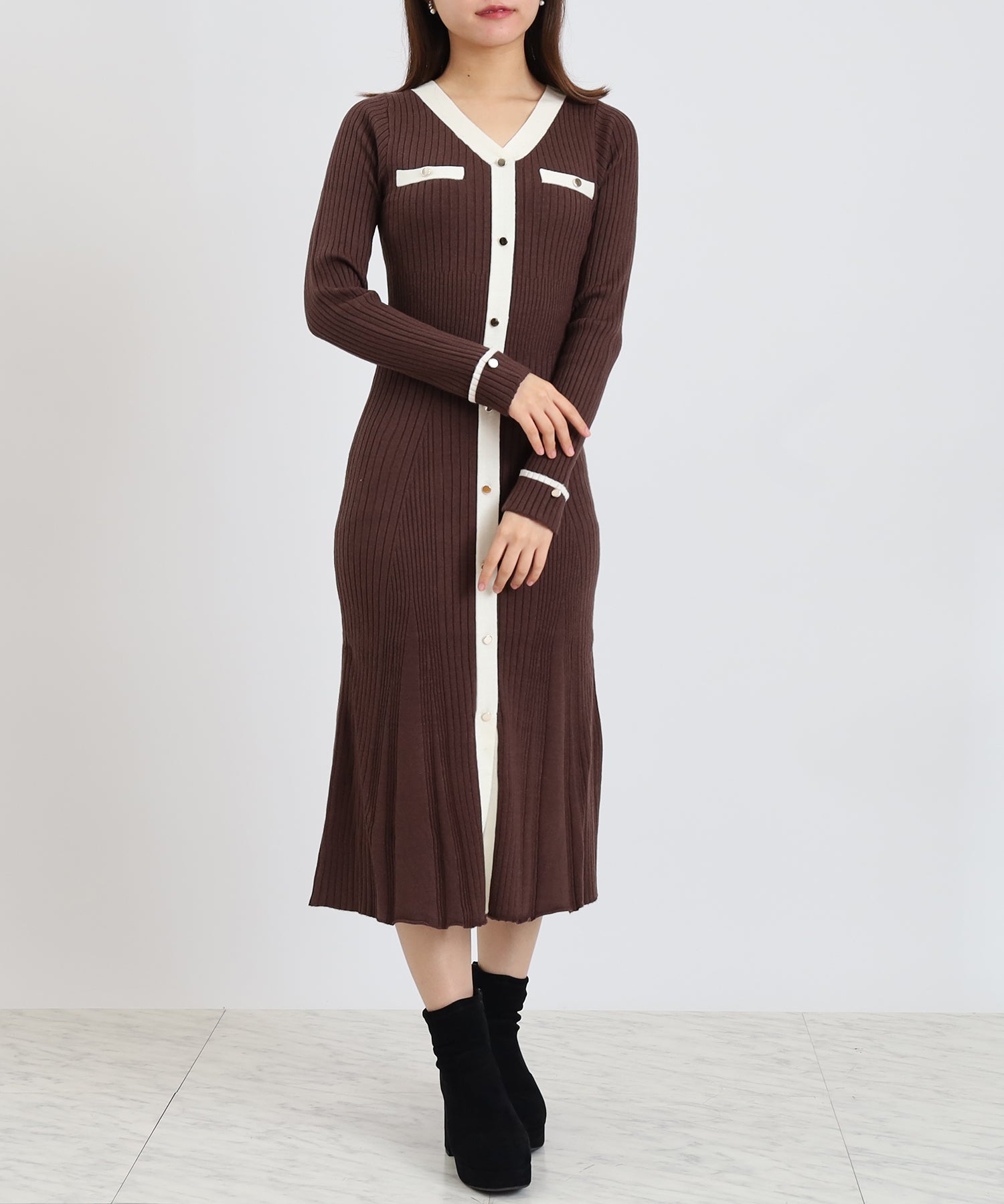 ブラウン　model:156cm  着用サイズ：M