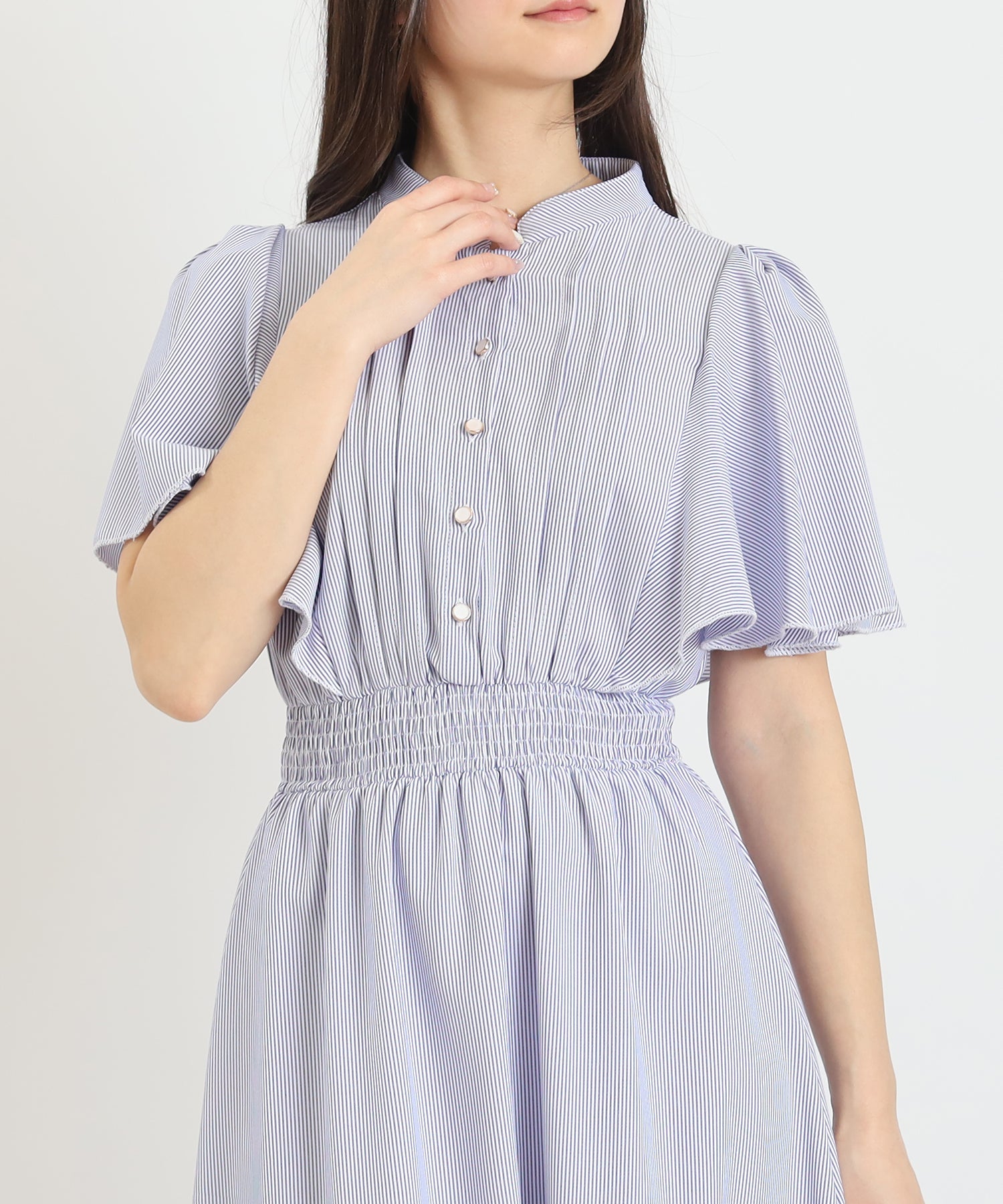 ホワイト×ブルー　model:160cm  着用サイズ：M