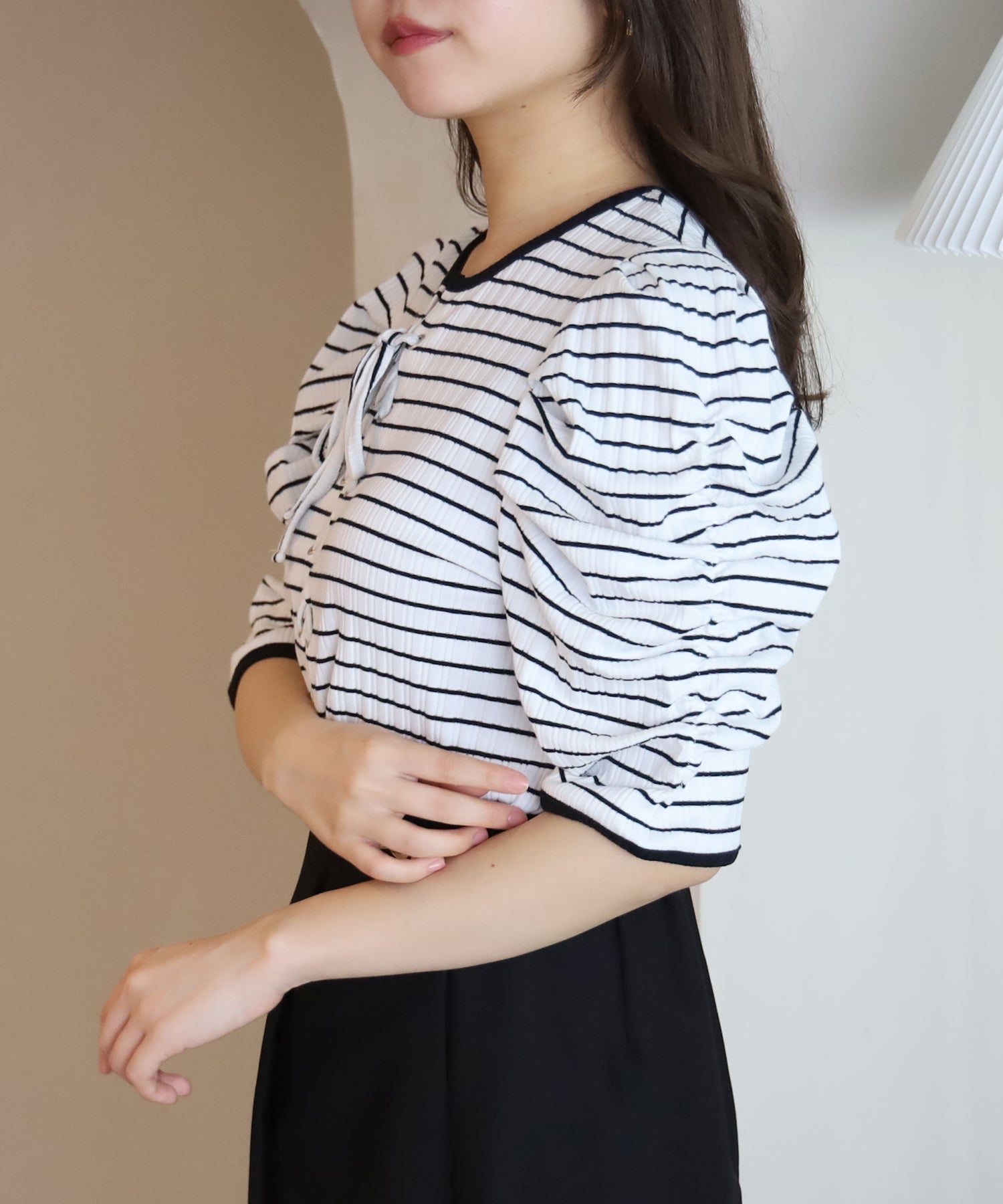 ホワイト×ブラック　model：156　着用サイズ：M