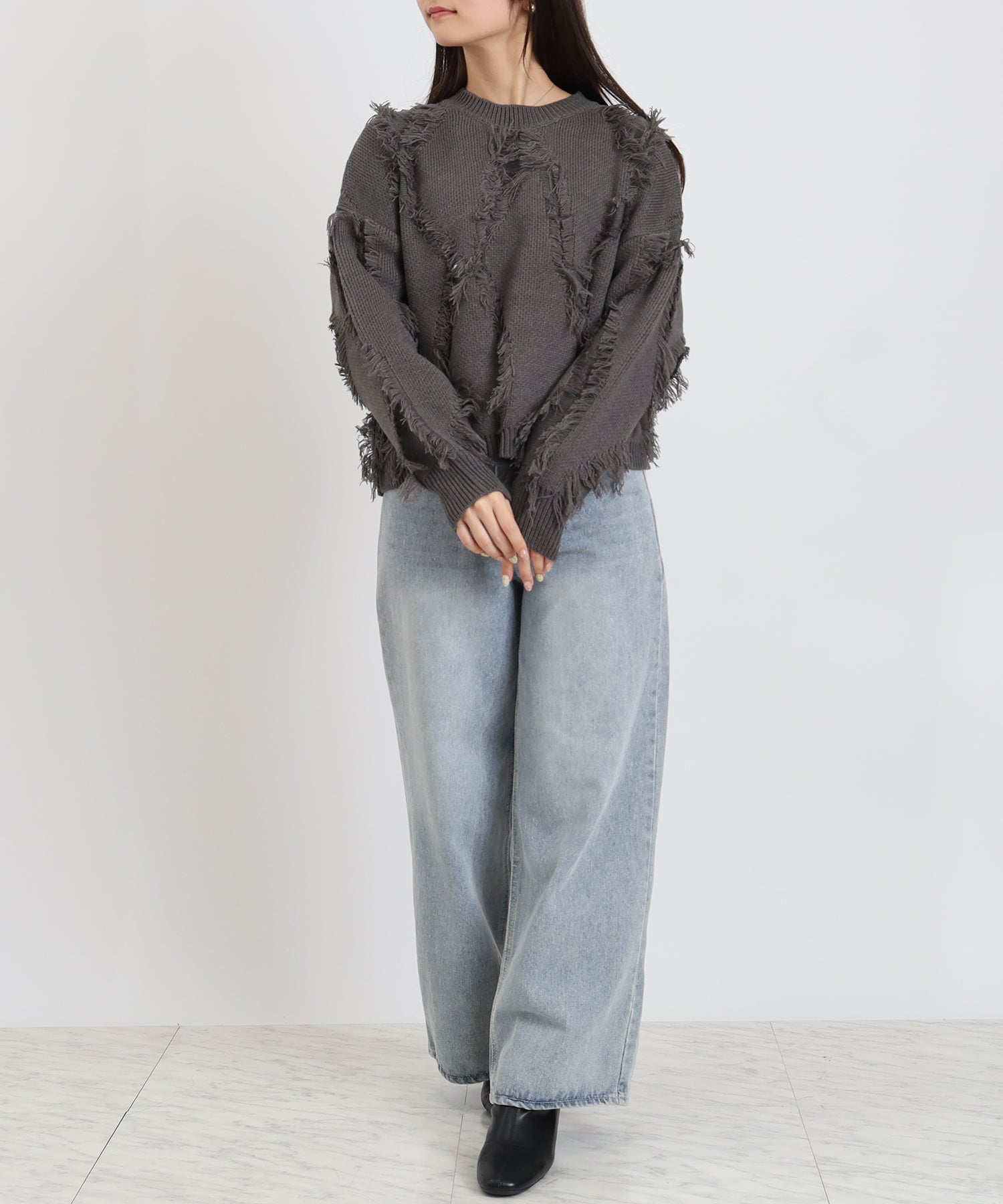 ライトグレー　model:160cm 　着用サイズ：M