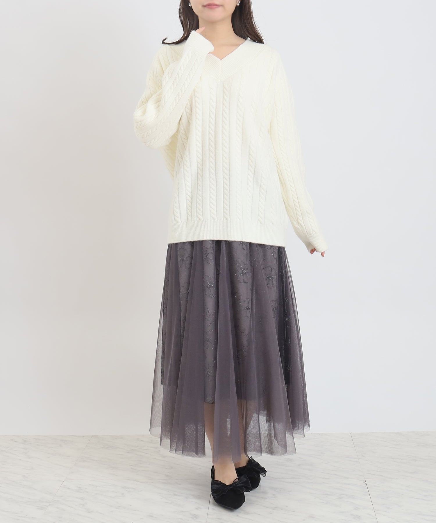 アイボリー　model：156　着用サイズ：M