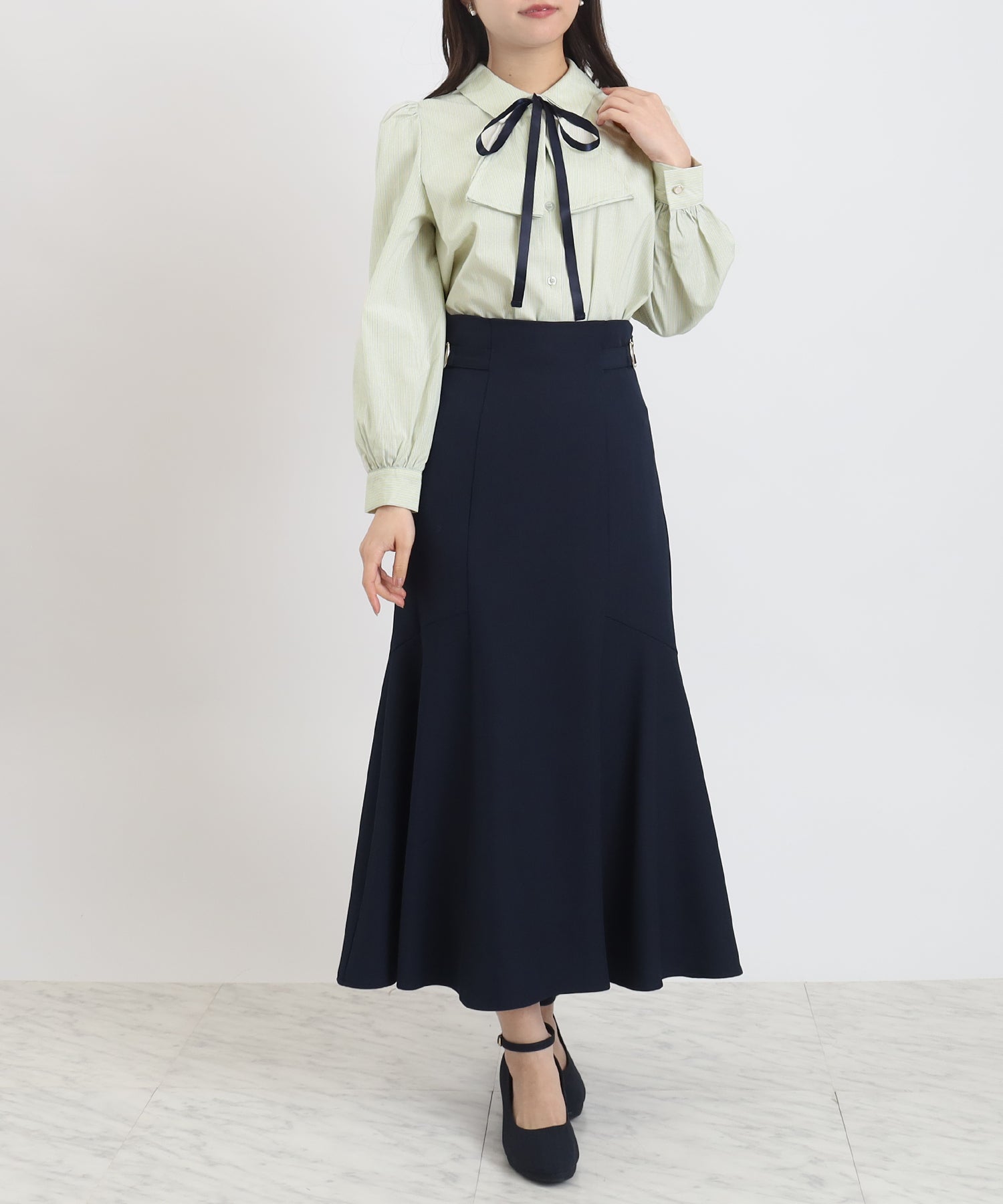 ミント×ストライプ　model：156　着用サイズ：S