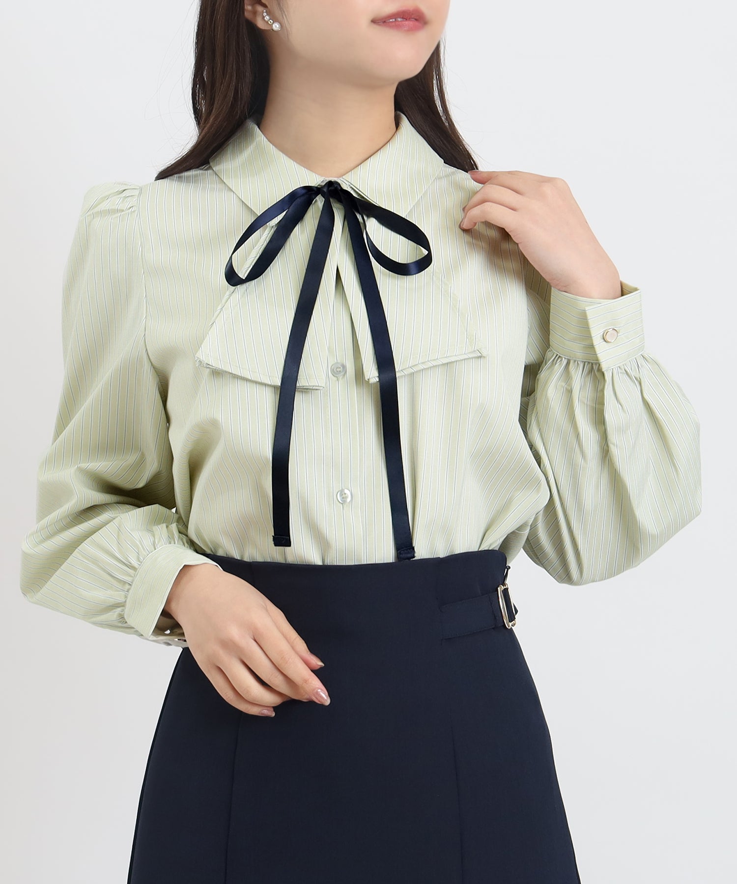 ミント×ストライプ　model：156　着用サイズ：S