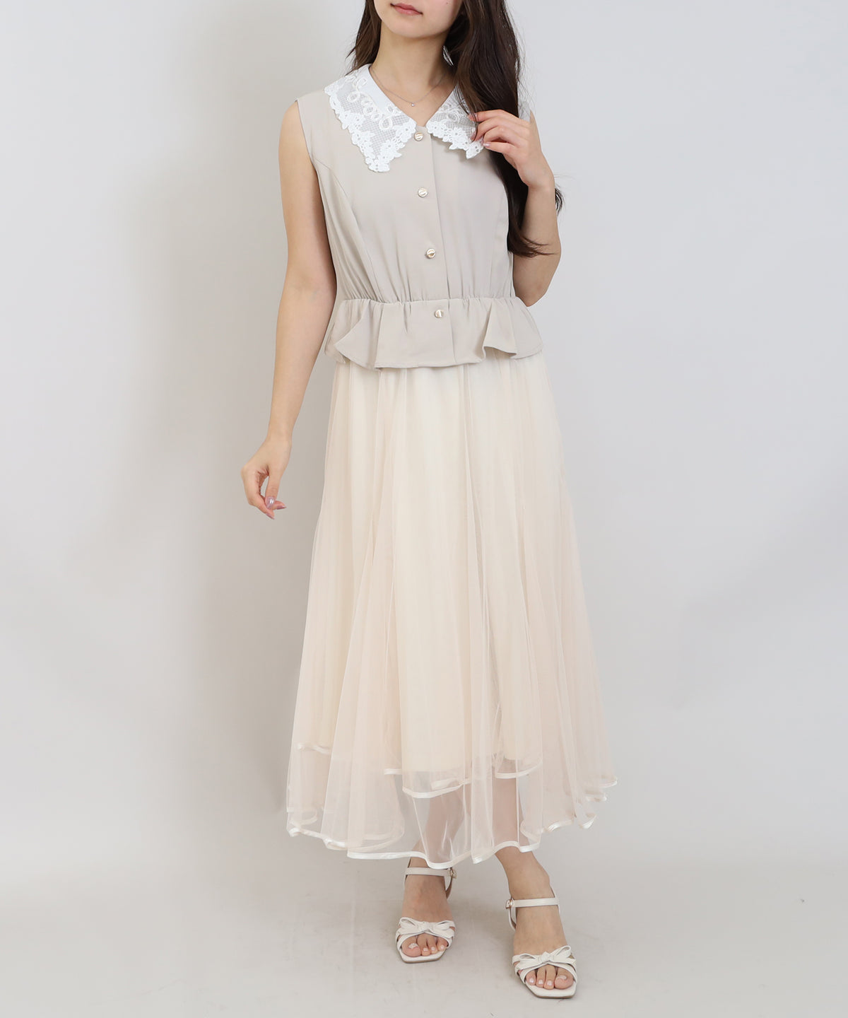 グレージュ　model:160cm  着用サイズ：M
