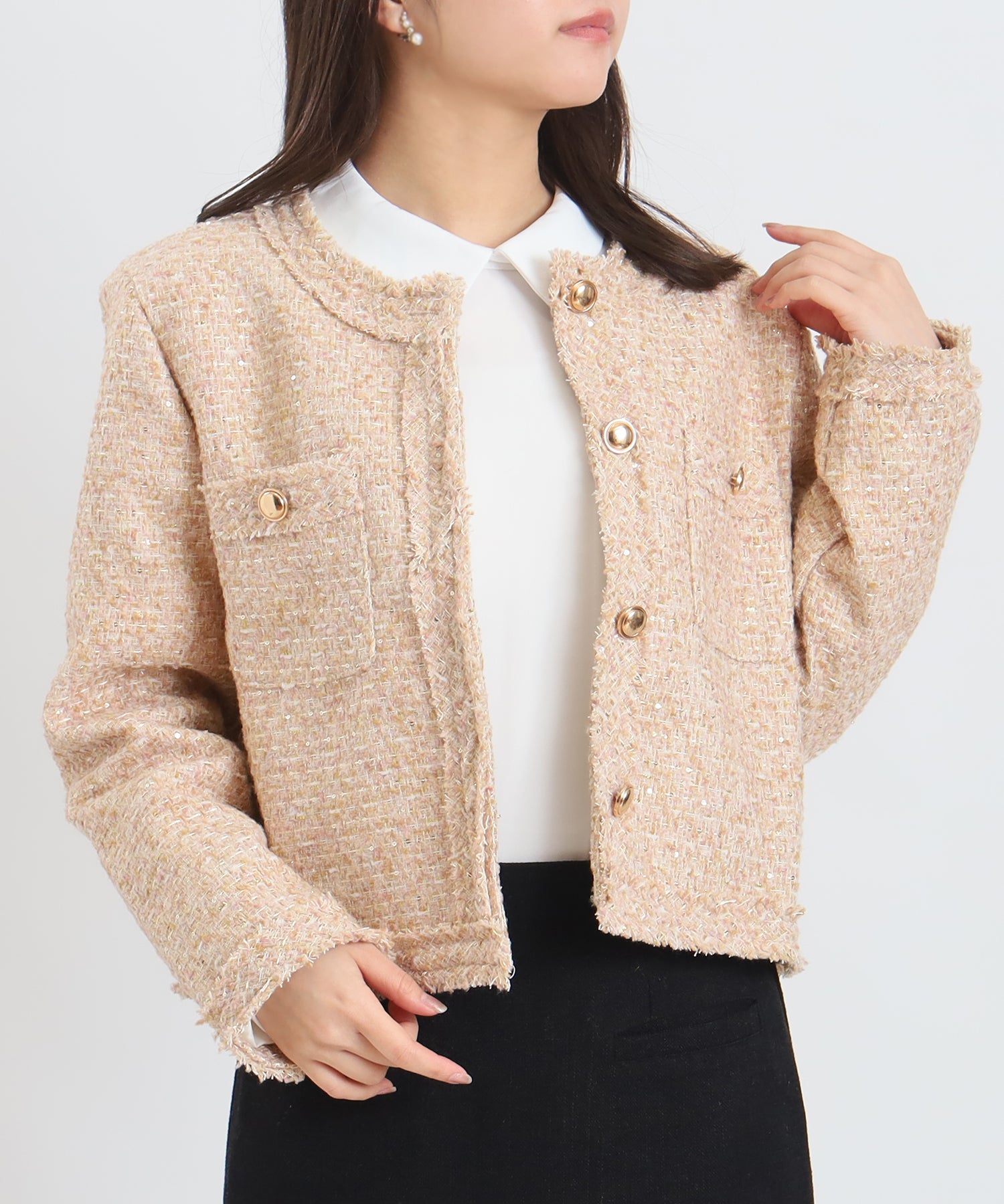 ベージュ　model：156　着用サイズ：M