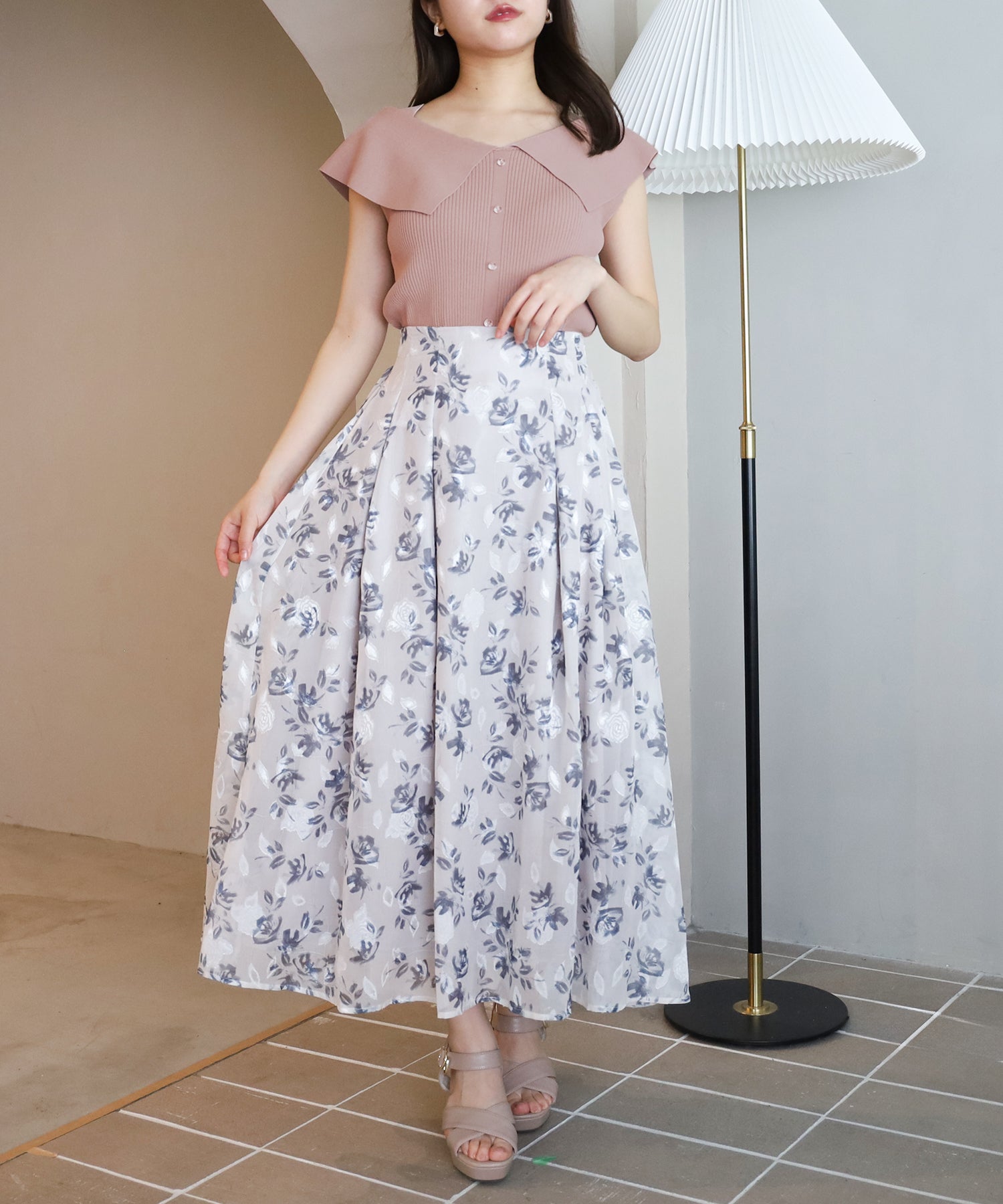 ダスティーピンク　model:156cm　着用サイズ：M