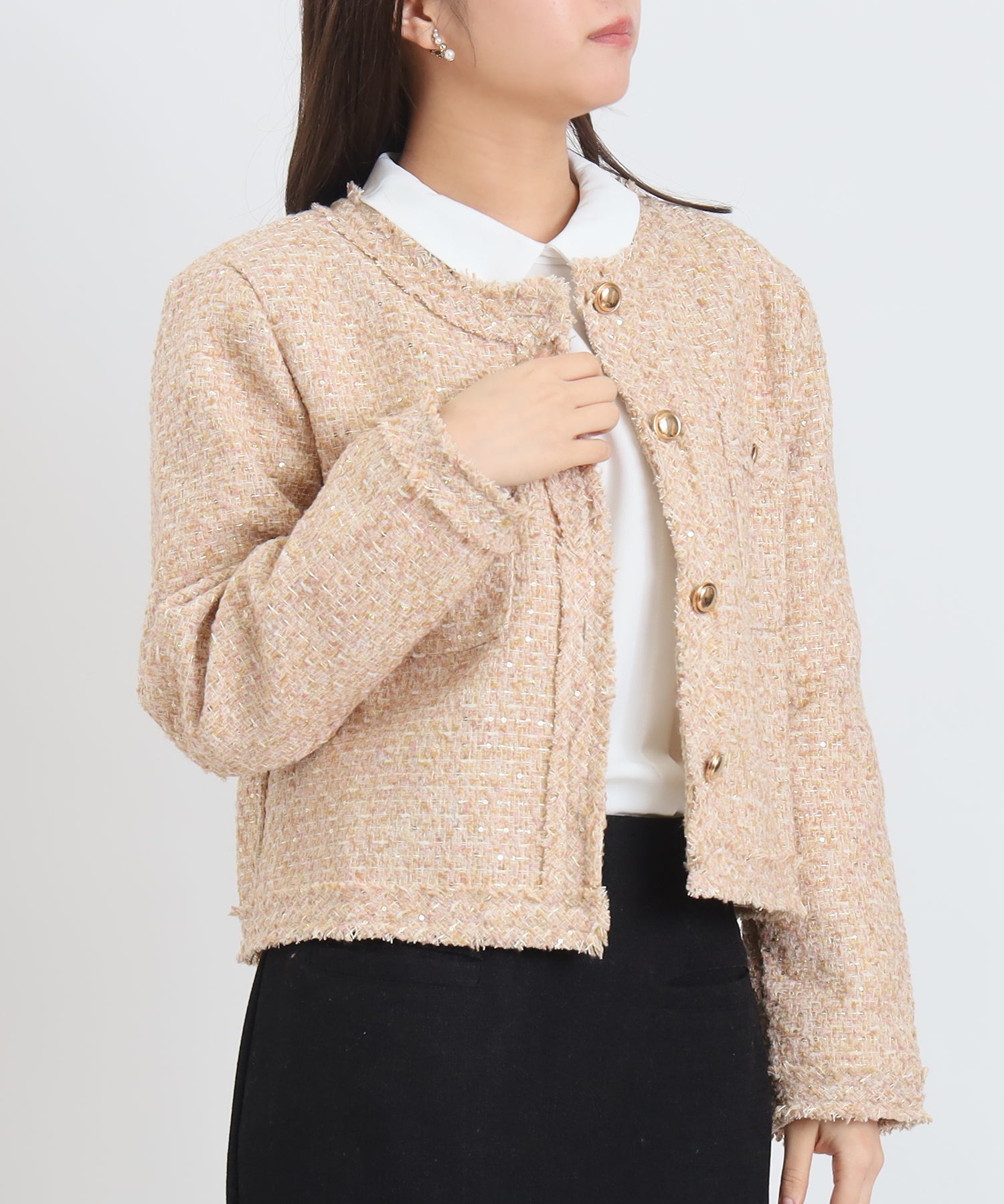 ベージュ　model：156　着用サイズ：M