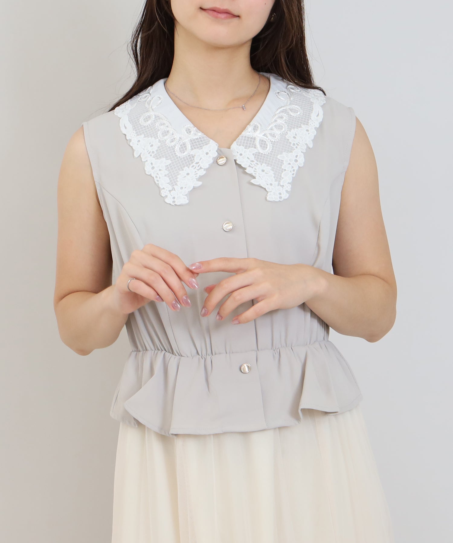 グレージュ　model:160cm  着用サイズ：M
