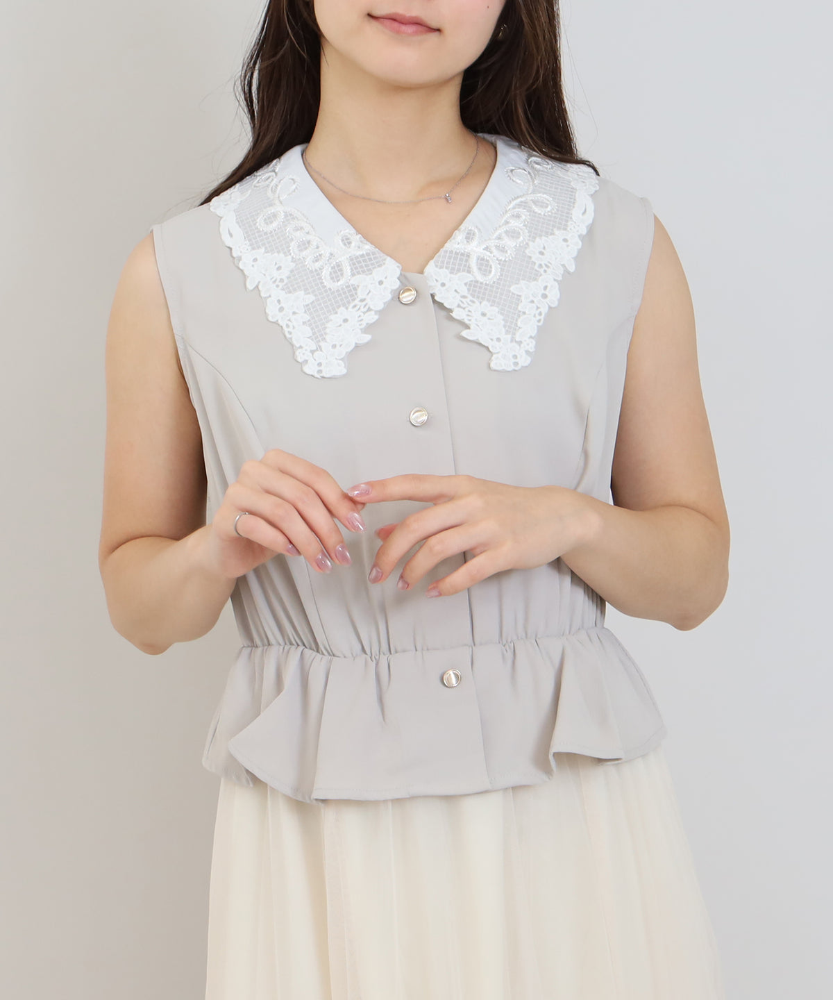 グレージュ　model:160cm  着用サイズ：M