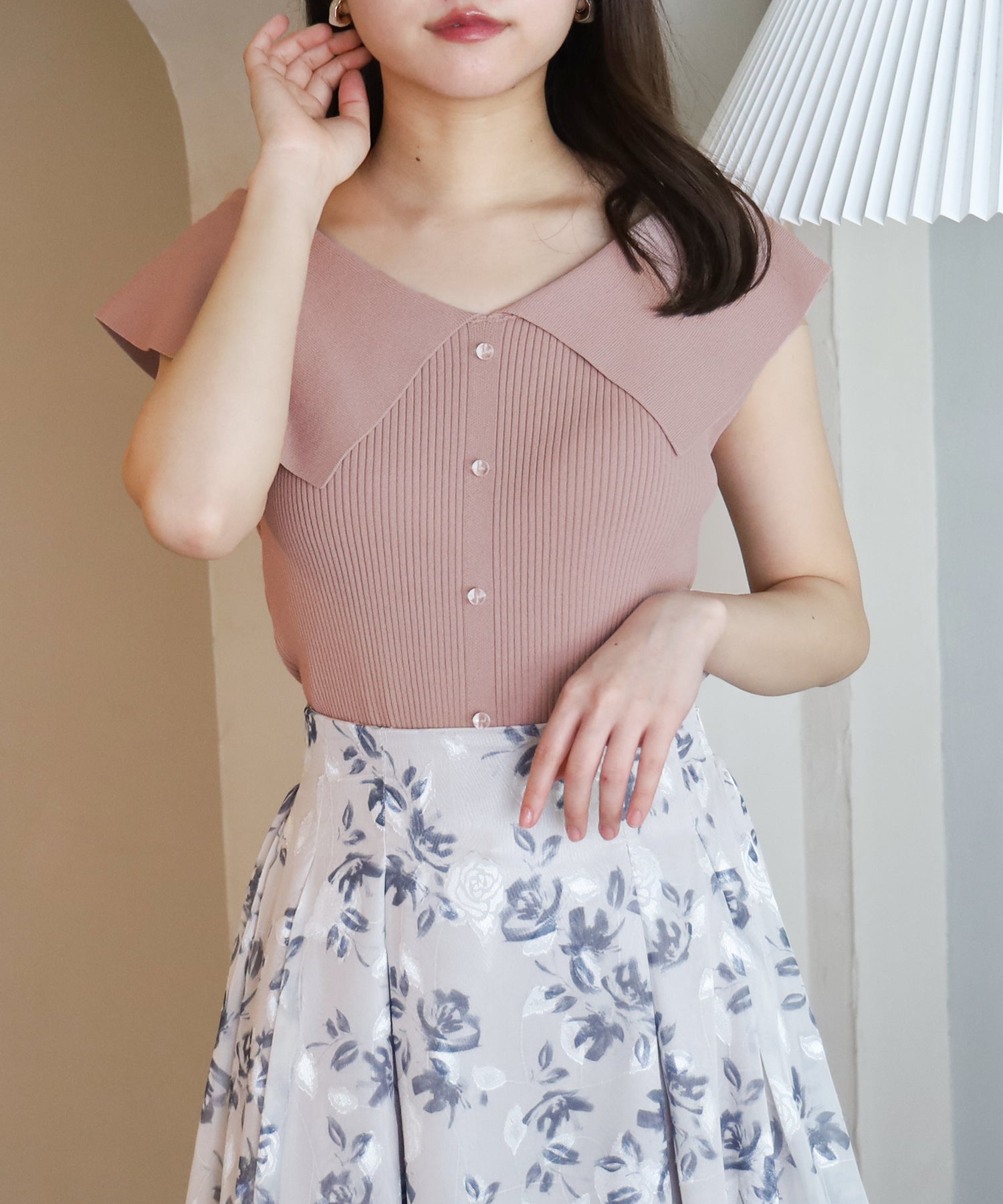 ダスティーピンク　model:156cm　着用サイズ：M