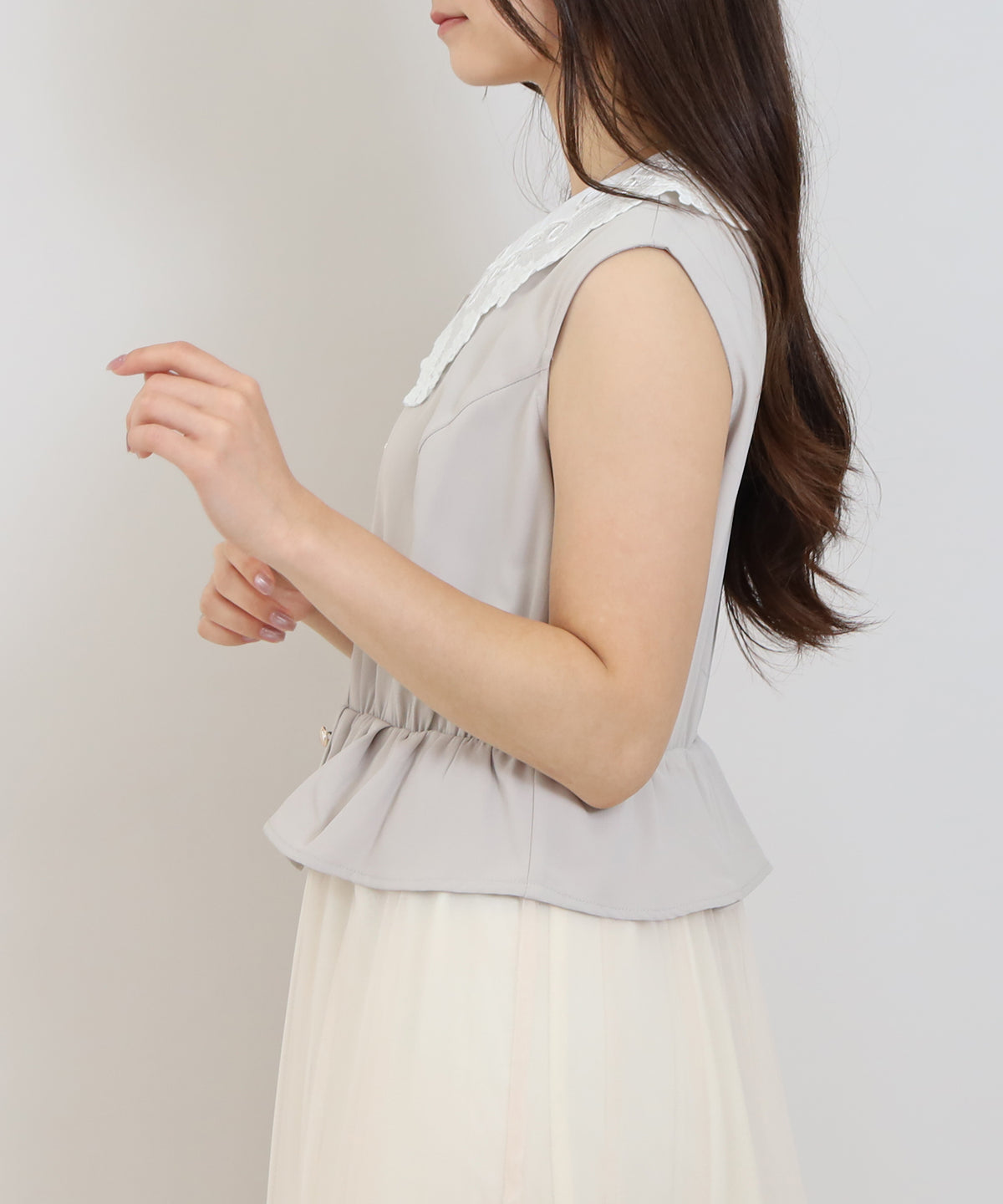グレージュ　model:160cm  着用サイズ：M