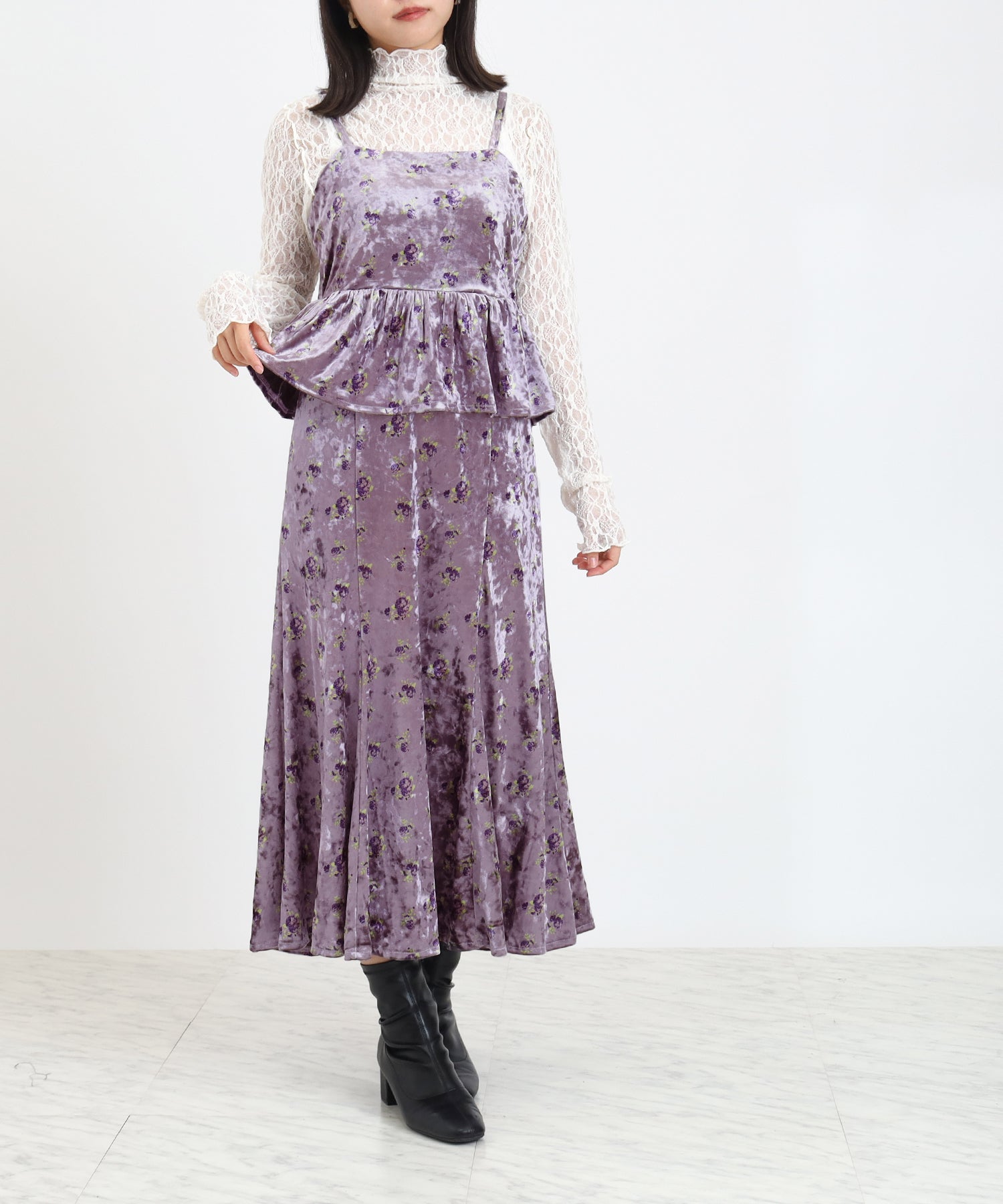 パープル　model：156　着用サイズ：M