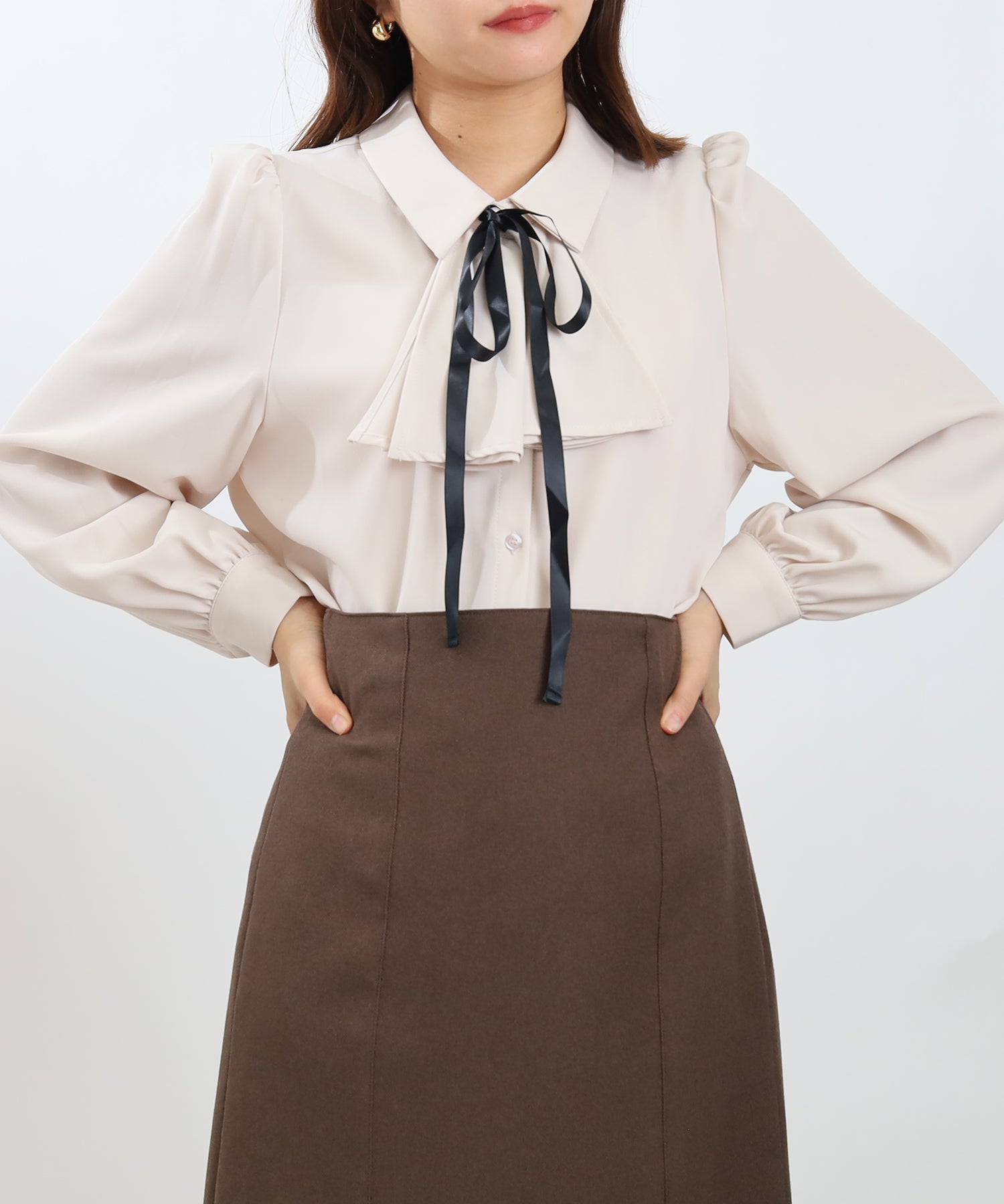 ピンクベージュ　model：156㎝　着用サイズ：S