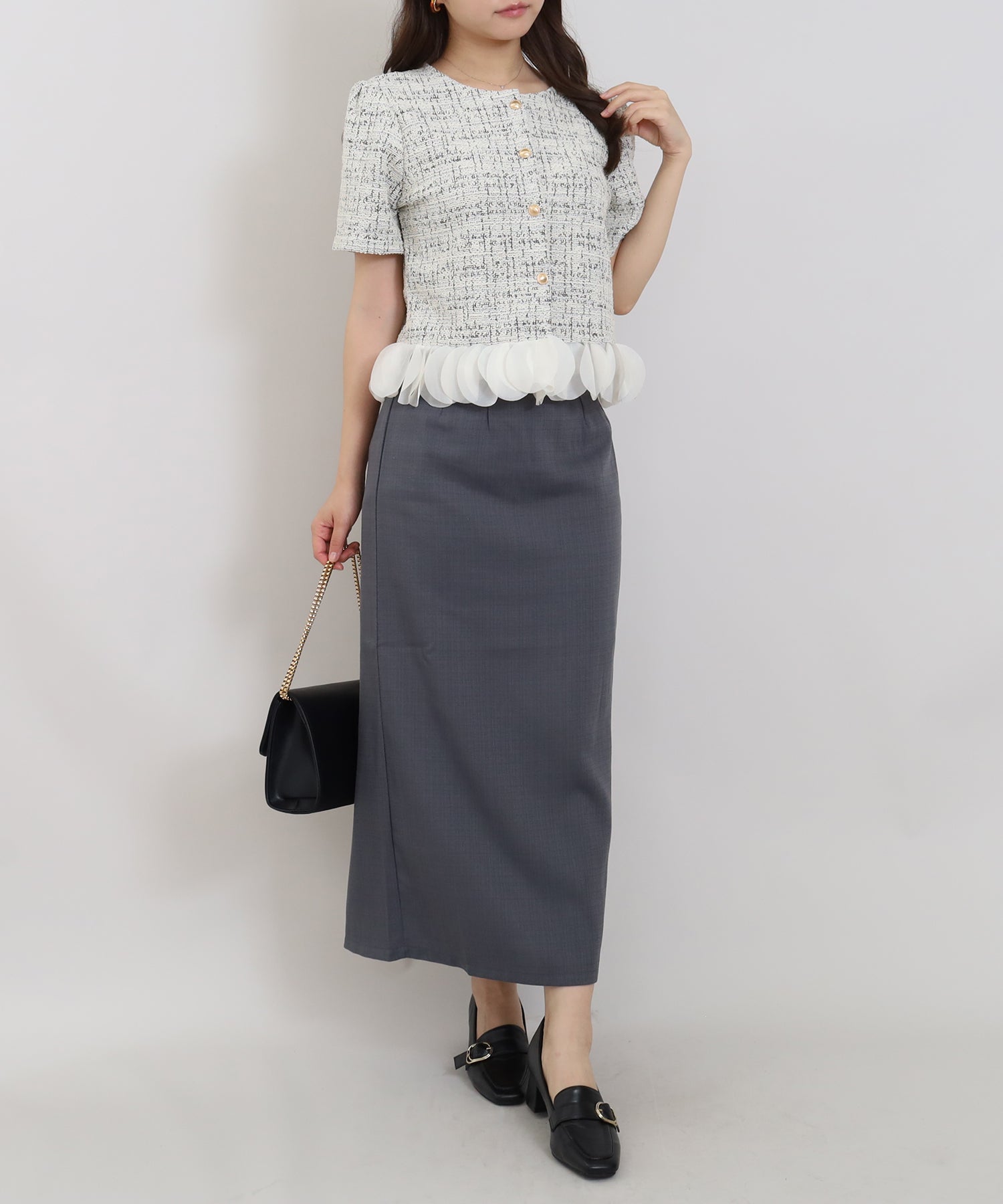 ライトグレー　model:156cm  着用サイズ：S