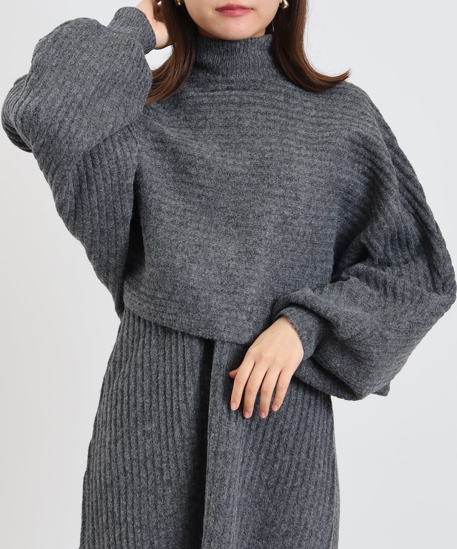 チャコール　model:156cm  着用サイズ：M