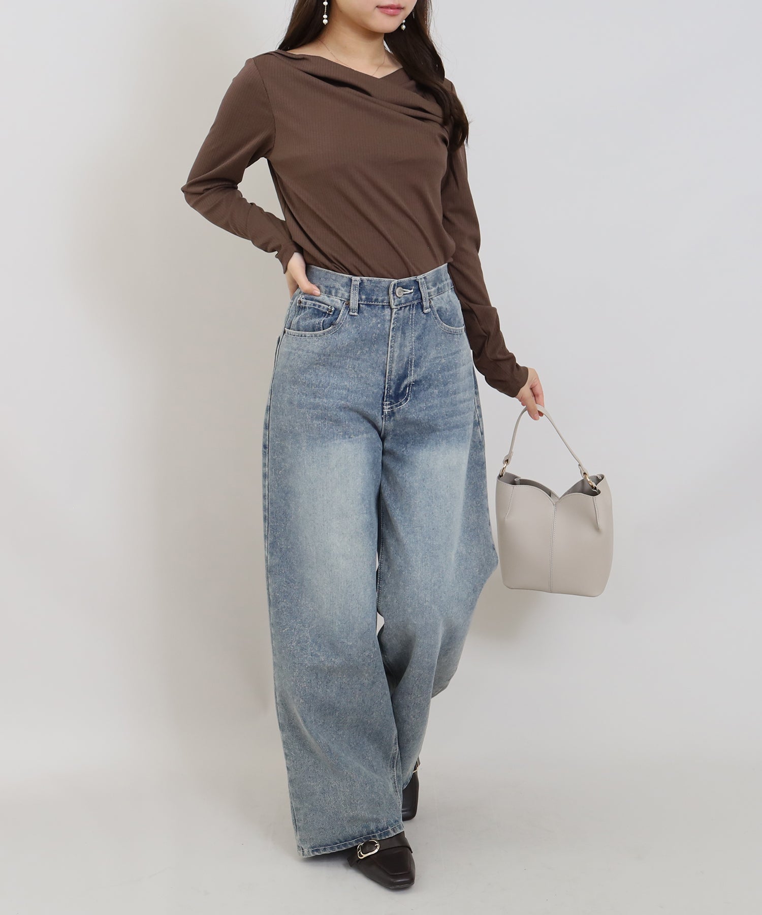 ブラウン　model:156cm  着用サイズ：M