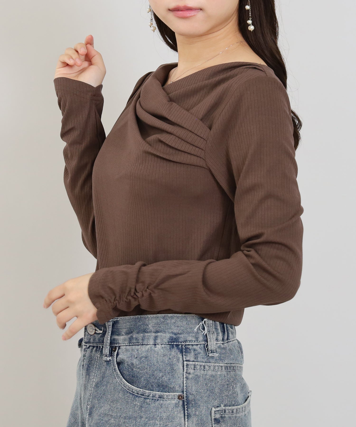 ブラウン　model:156cm  着用サイズ：M