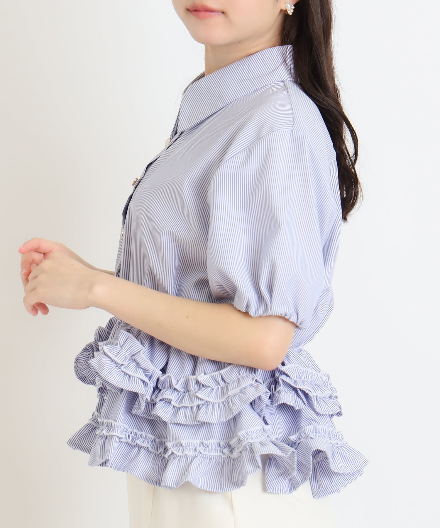ホワイト×ブルー　model：156　着用サイズ：M