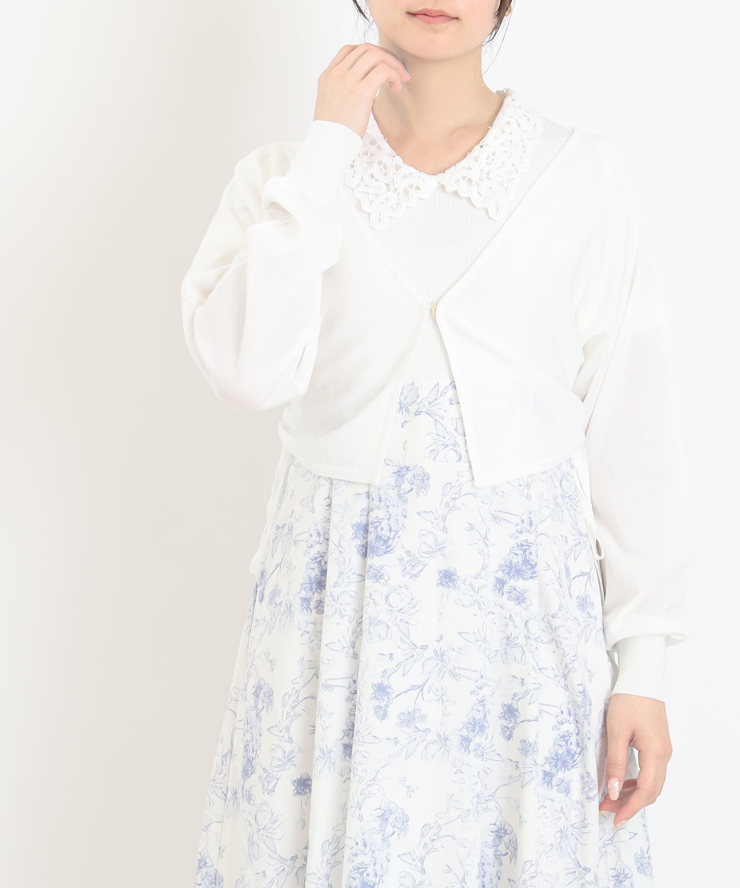 【NEW】ドロストサイドリボンショートカーディガン