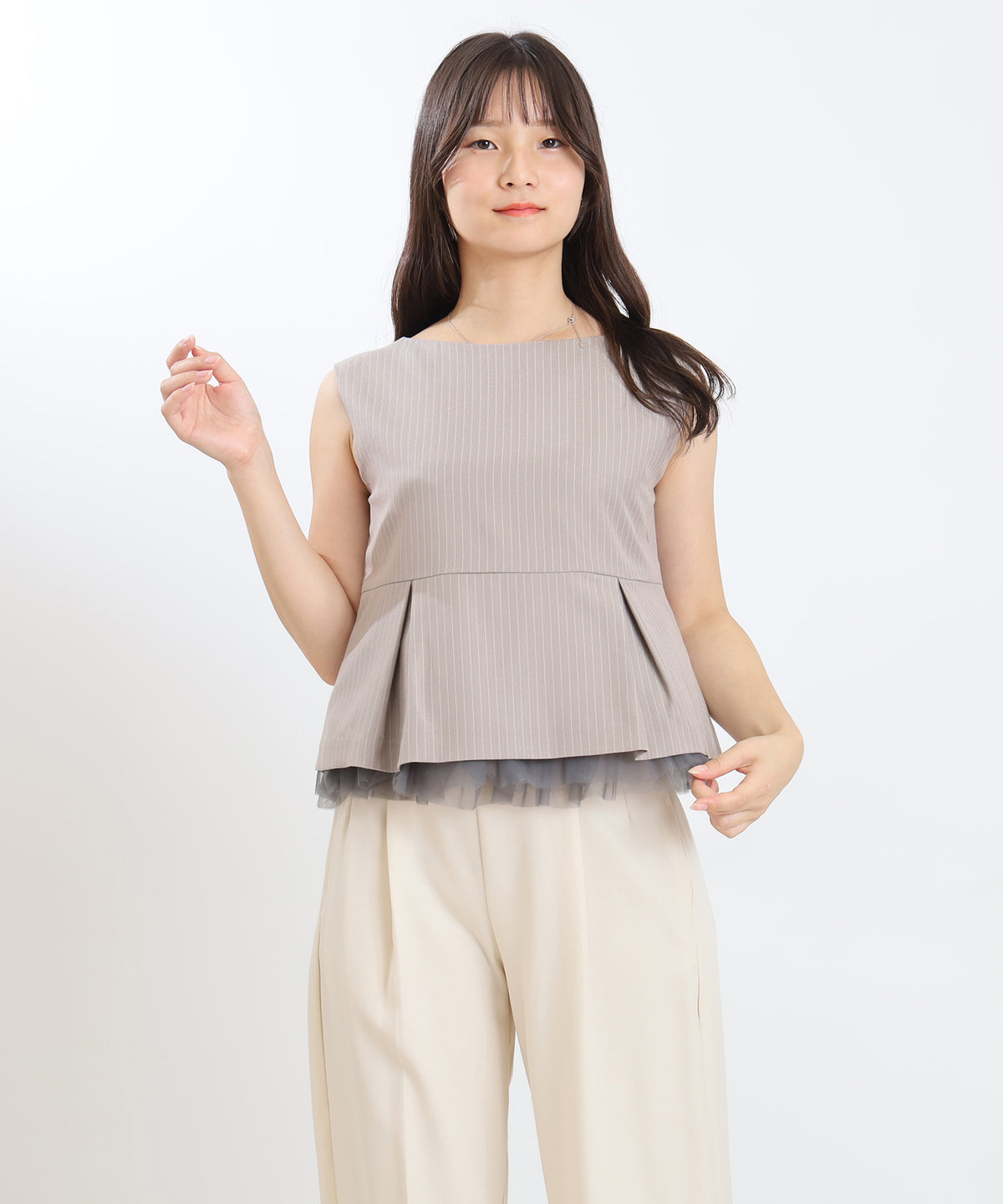 ライトグレー　model:160cm  着用サイズ：M