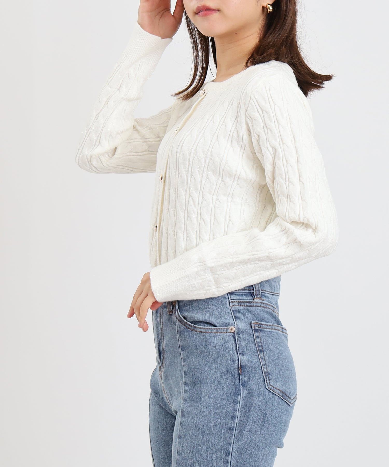 Theory ケーブルニットプルオーバー Sサイズ ホワイト カシミヤ混 Theory ケーブルニットプルオーバー Sサイズ ホワイト カシミヤ混