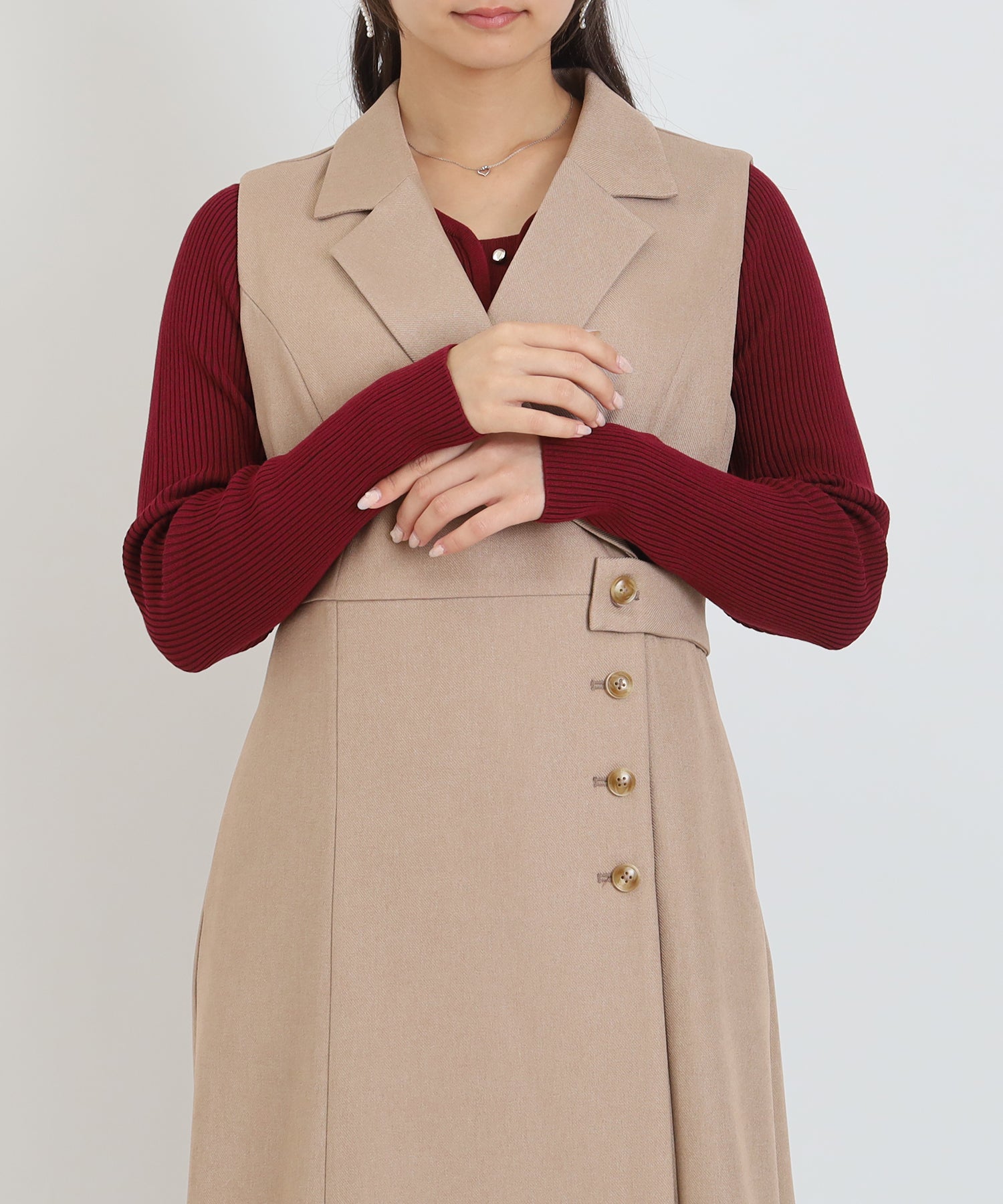 ベージュ　model:160㎝　着用サイズ：M