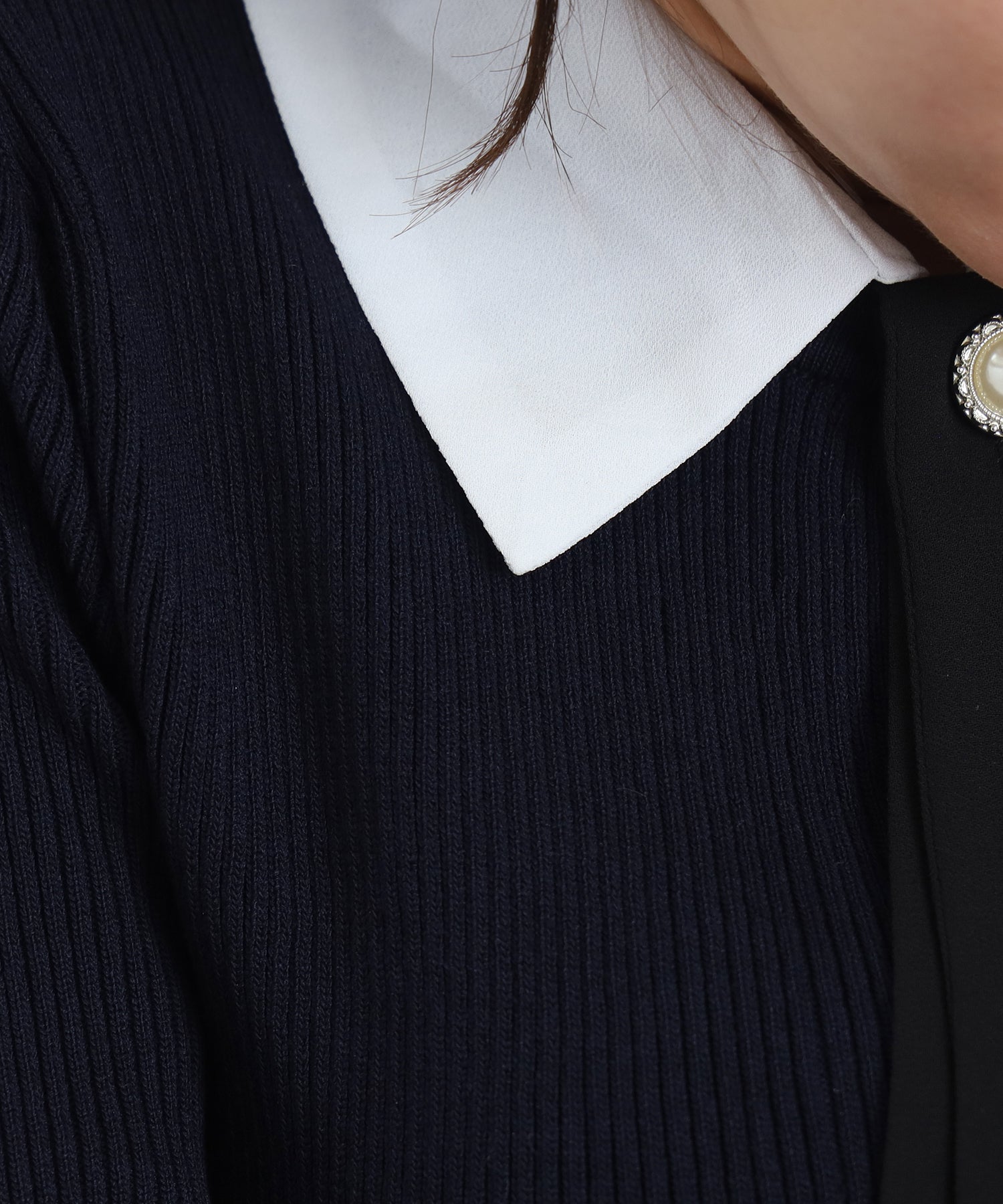 生地(ネイビー<>襟ホワイト)