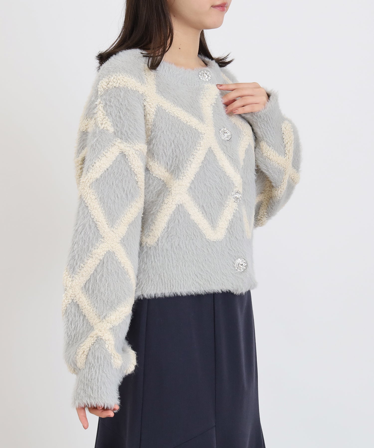 ライトグレー　model；156　着用サイズ：M