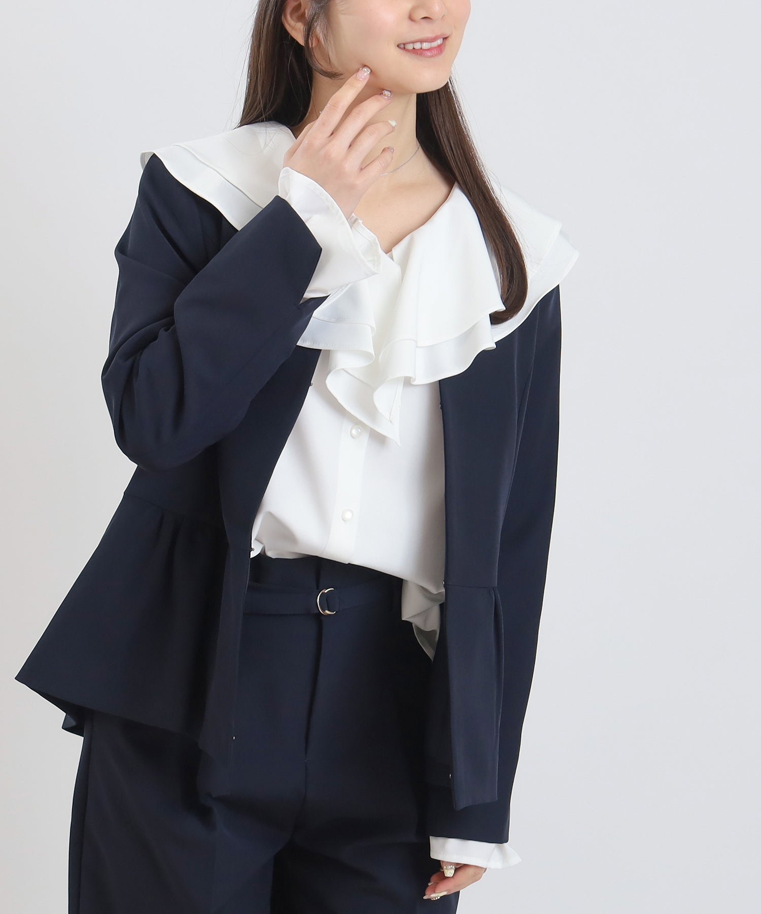 ネイビー　model：160　着用サイズ：L