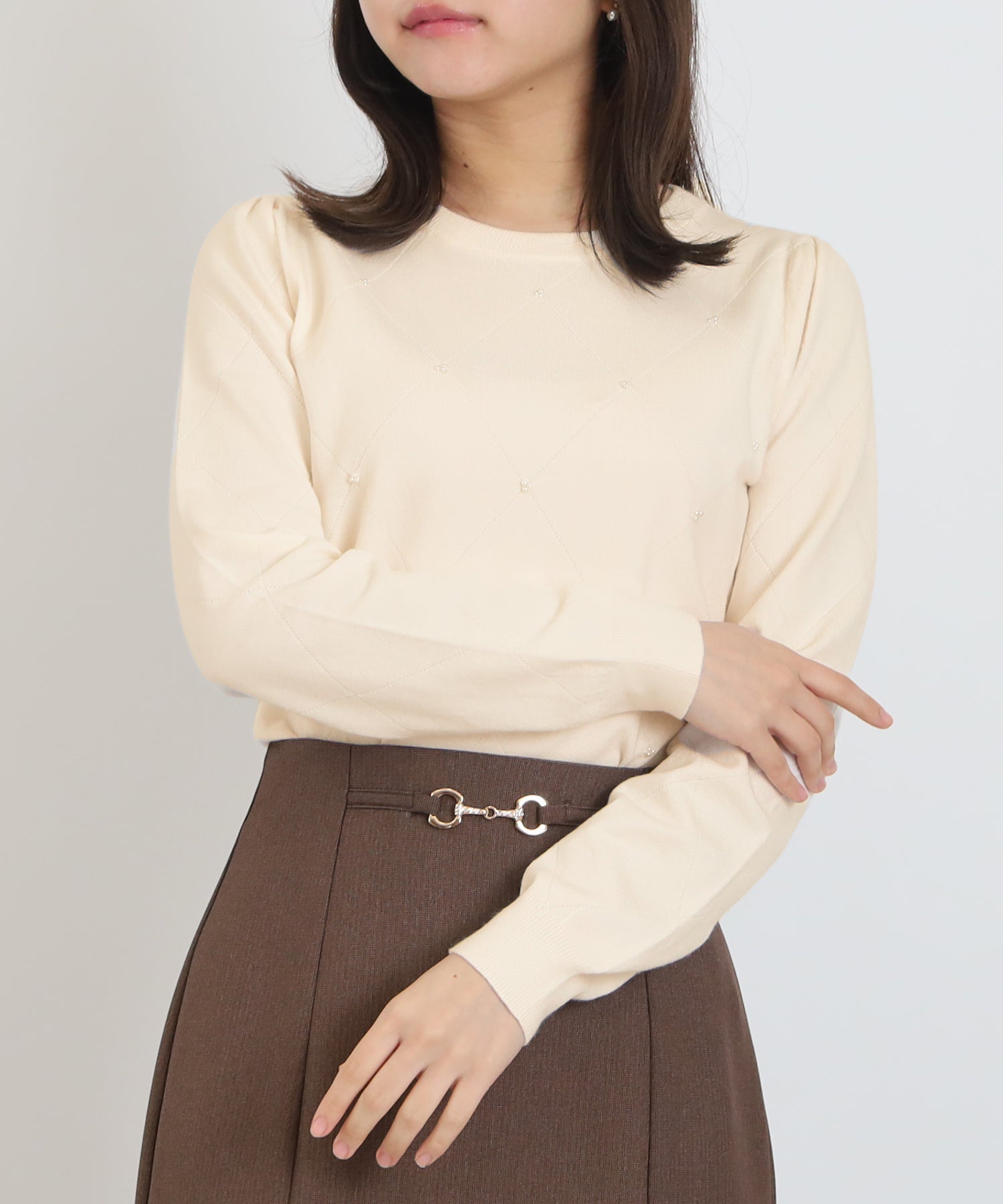 アイボリー　model:156cm  着用サイズ：S