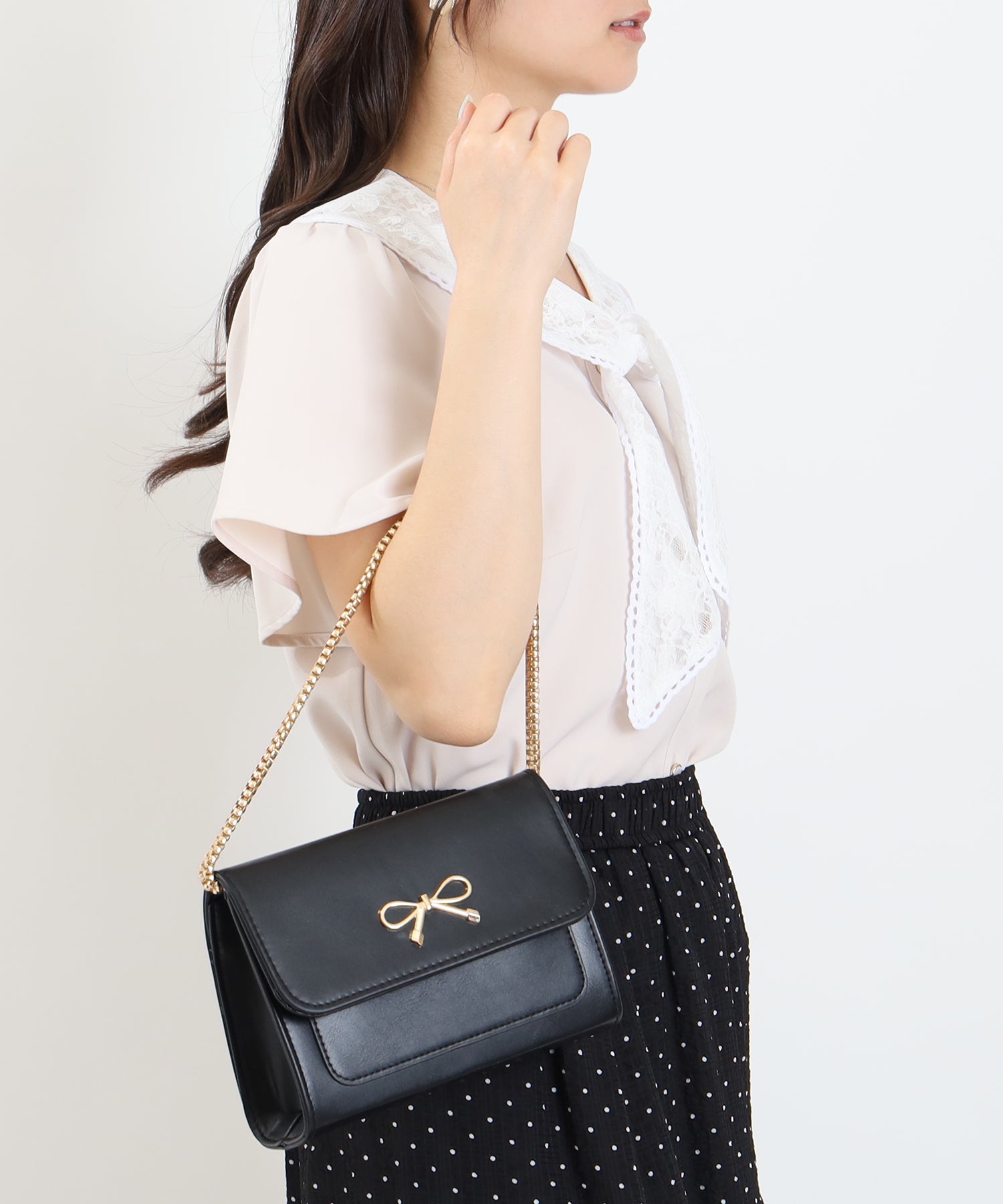 ピンクベージュ　model:160cm  着用サイズ：M