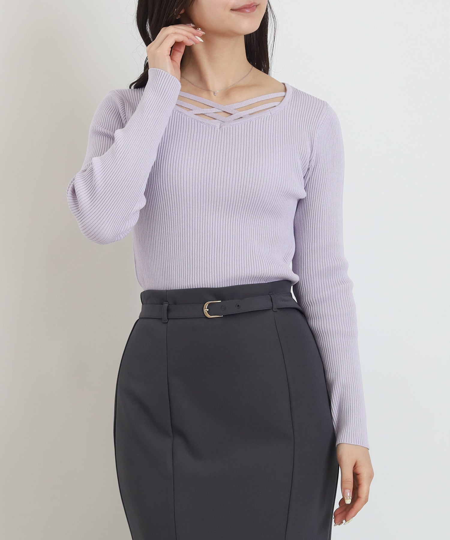 ラベンダー　model:160cm 　着用サイズ：M