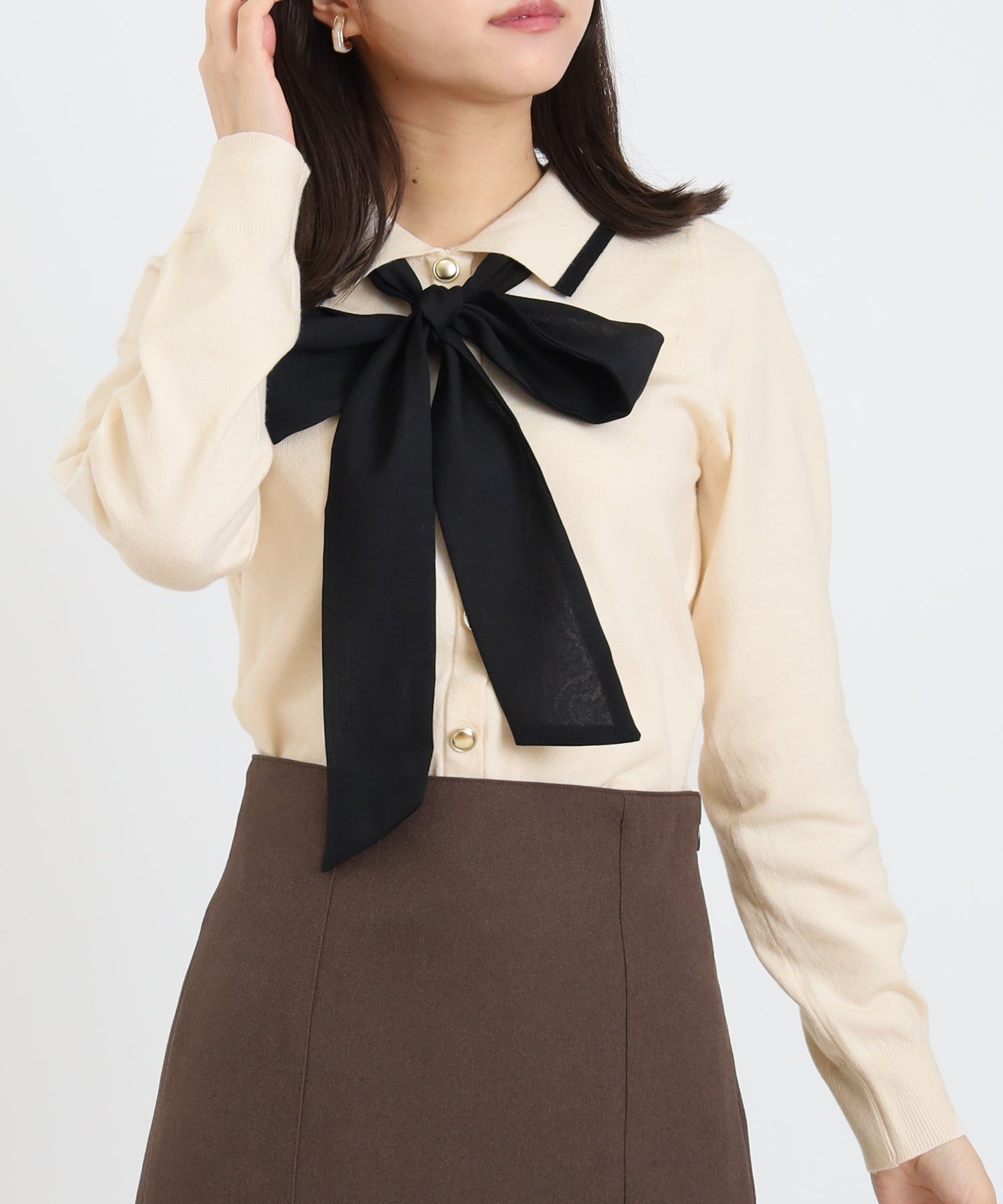 アイボリー　model:156cm  着用サイズ：M