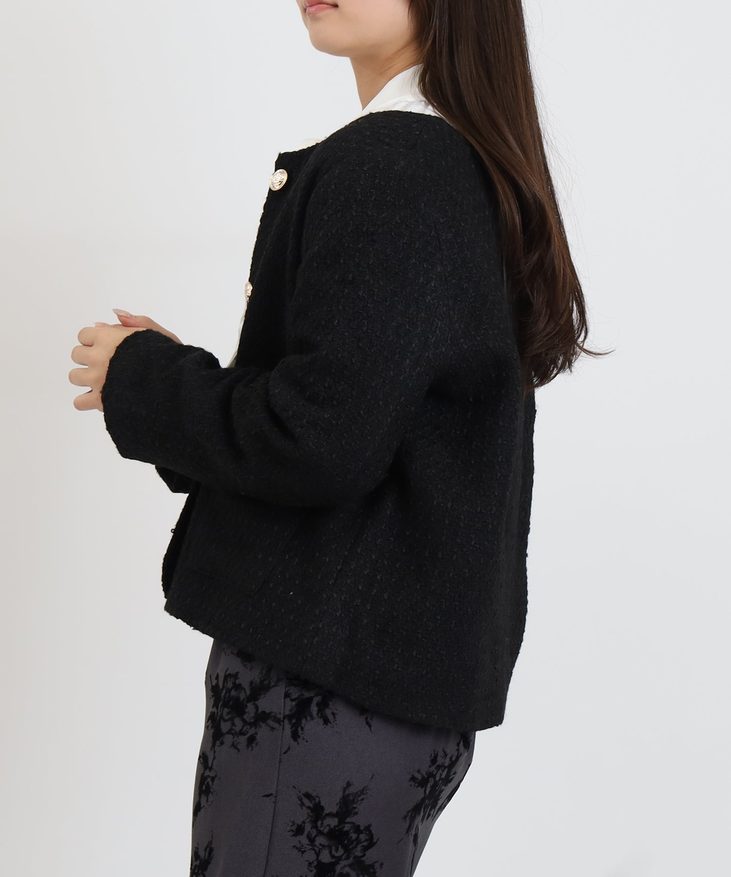 ツイードノーカラージャケット