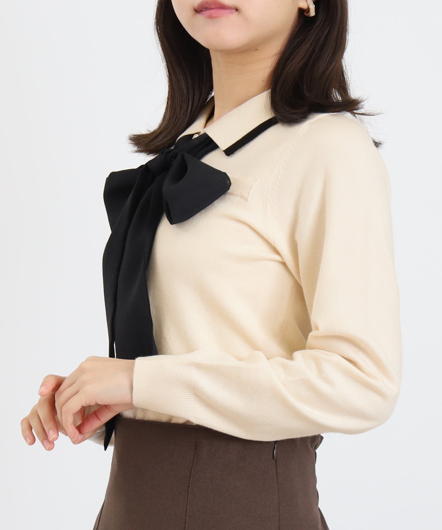 アイボリー　model:156cm  着用サイズ：M