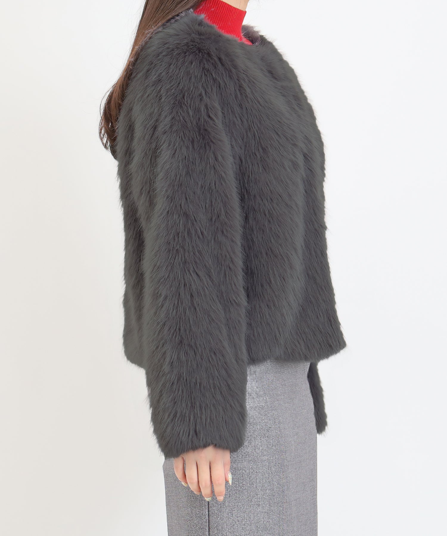 ノーカラーファージャケット